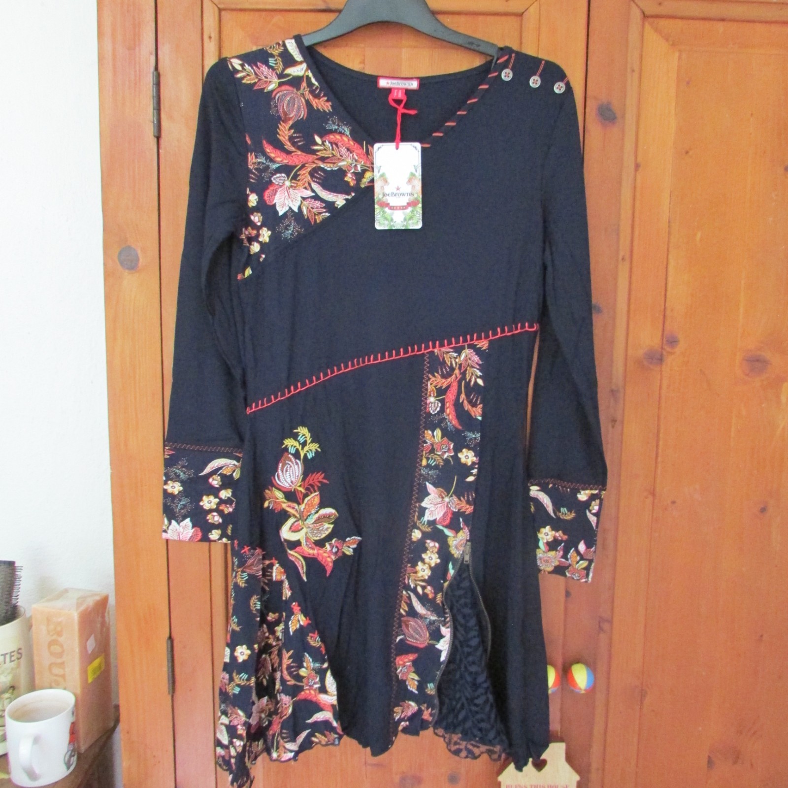 Joe Browns blue with lovely stich detail tunic top size 10 new with tags