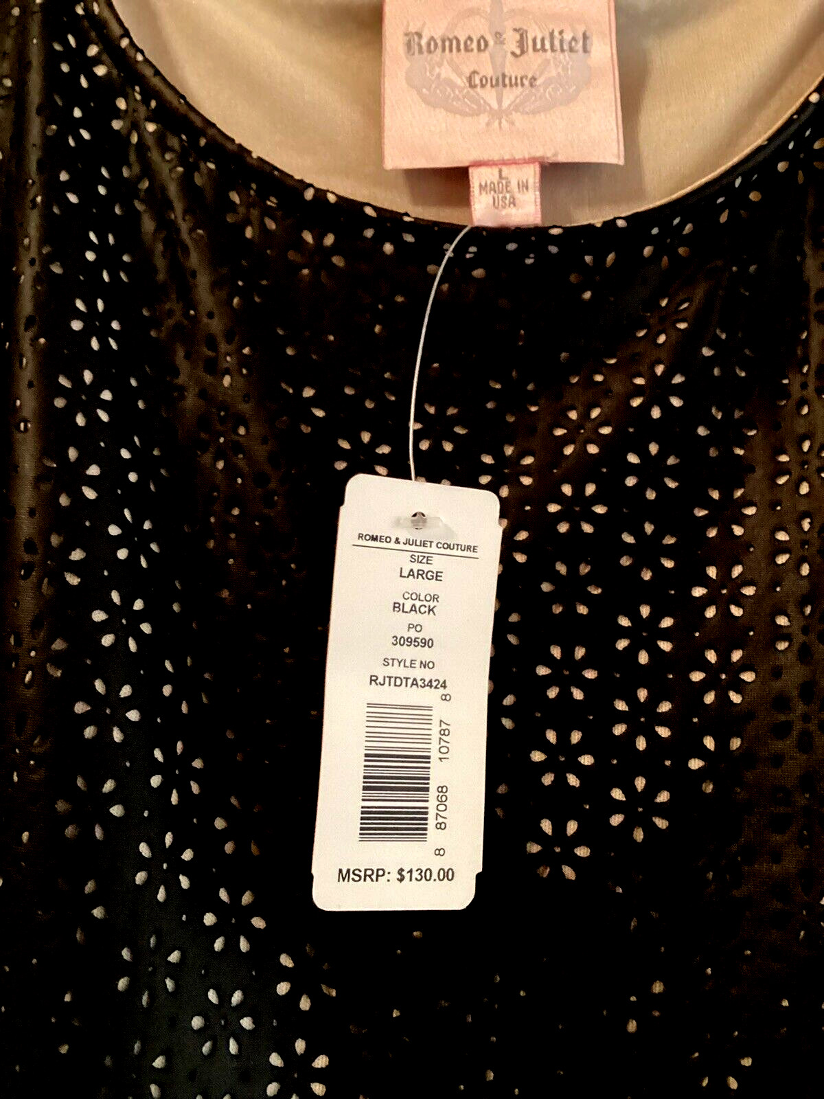 ROMEO & JULIET Couture Women’s Flared Sleeveless Blouse Black – NEW – MSRP $130