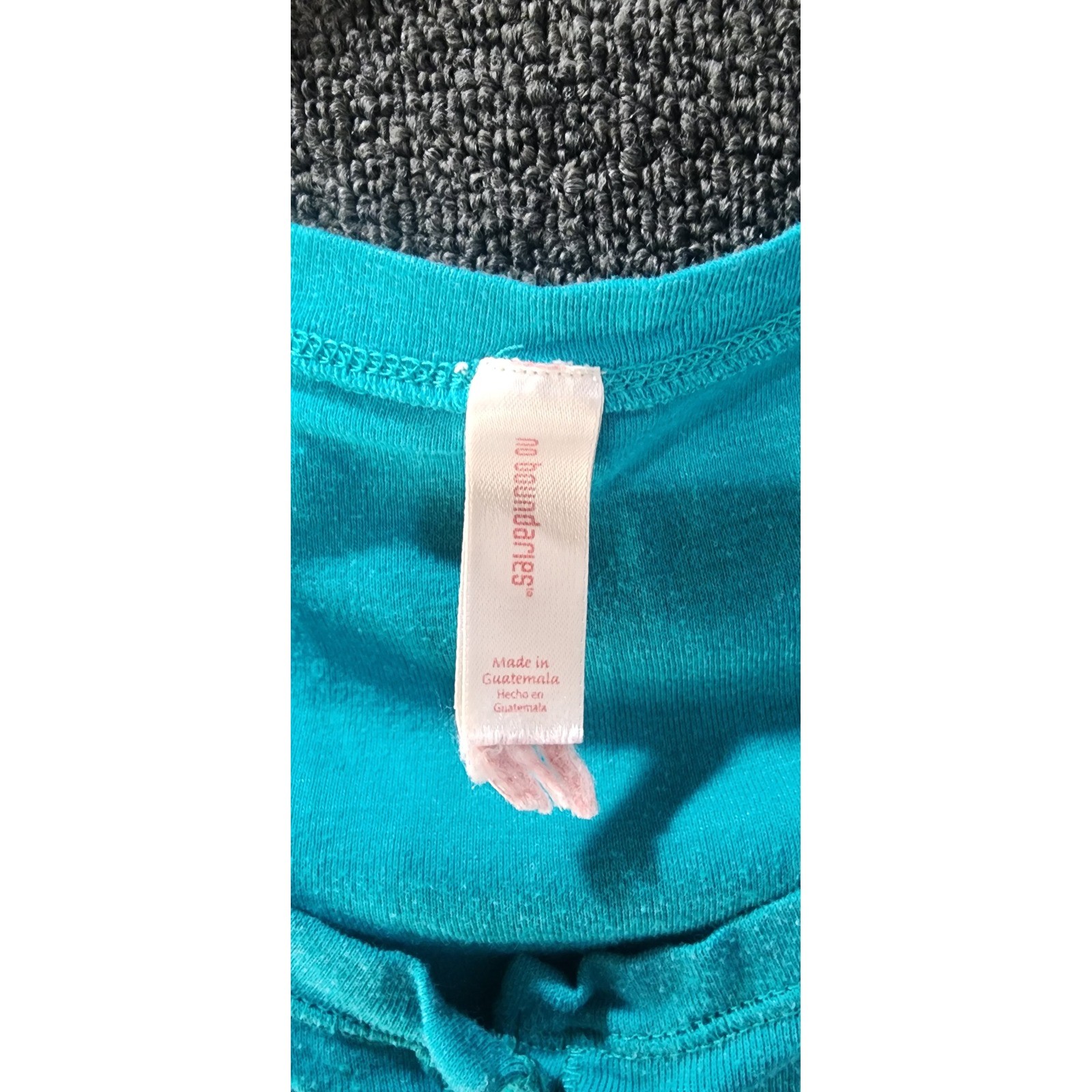No Boundaries Womens Henley Top Short Sleeve Deep Aqua Teal NJ33T101HH Small