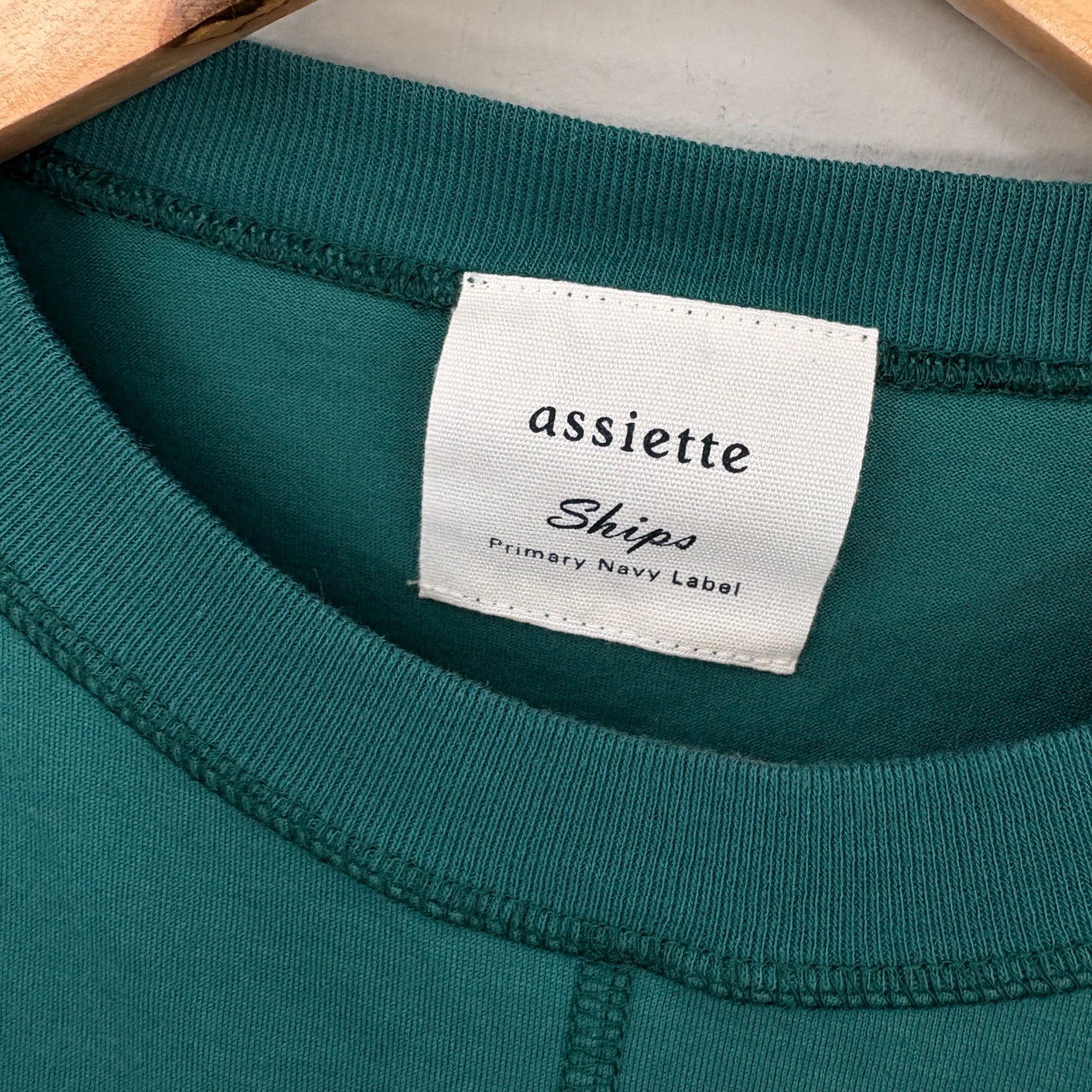 Ships Assiette Top Women One Size Small Oversize Emerald Green Lagenlook Japan