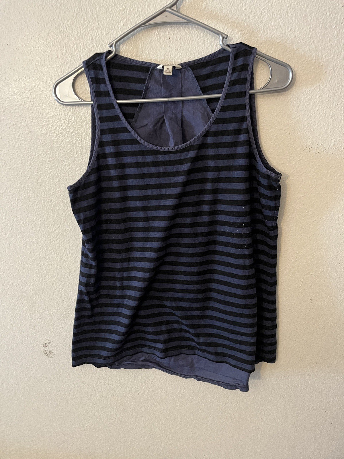 Sonoma Life And Style Cotton Blue Tank Striped Womans Size Medium