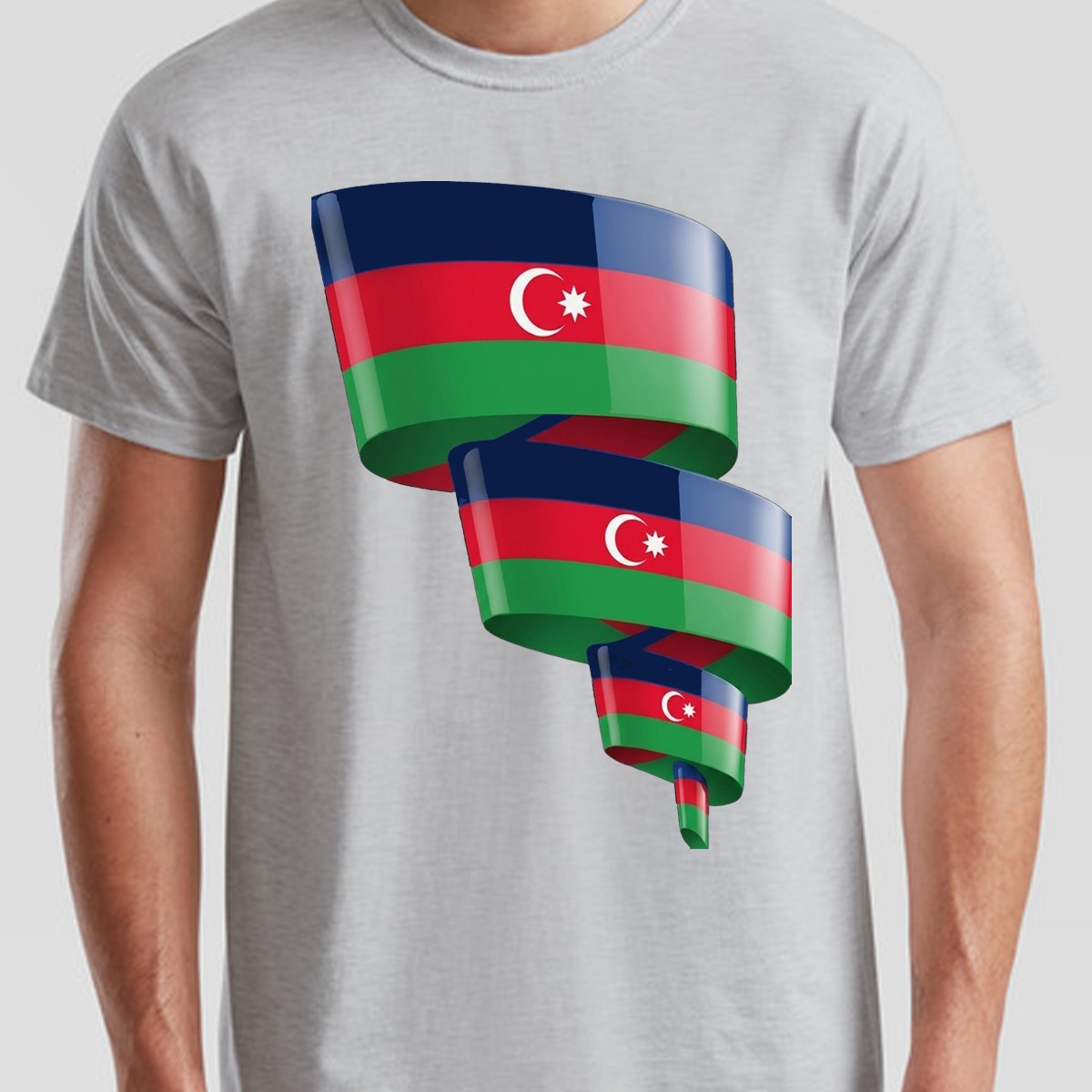 Curled Azerbaijan Unisex Football T Shirt Flag Azerbaijani Day Mens Womens Tee