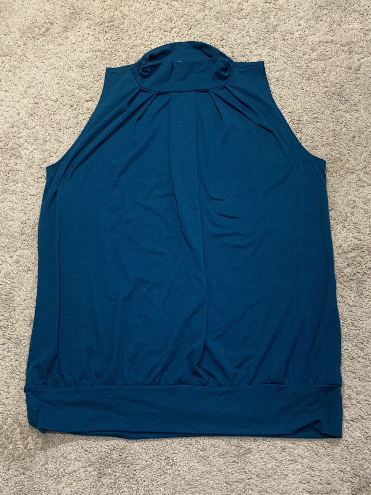 Zenana Womens Shirt Size 1X Blue Soft High Neck Lightweight Casual Comfort