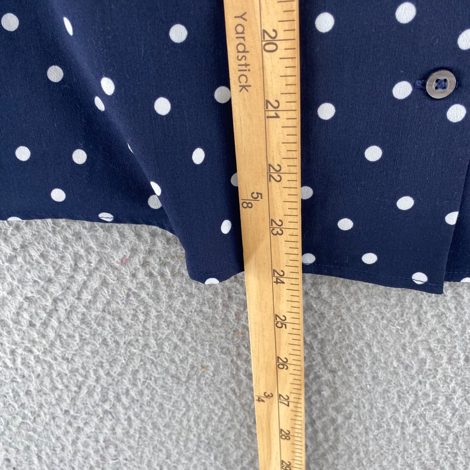 Boden Shirt Women 2 Navy Polka Dot Button Up Long Sleeve Notch Lapel Office Work