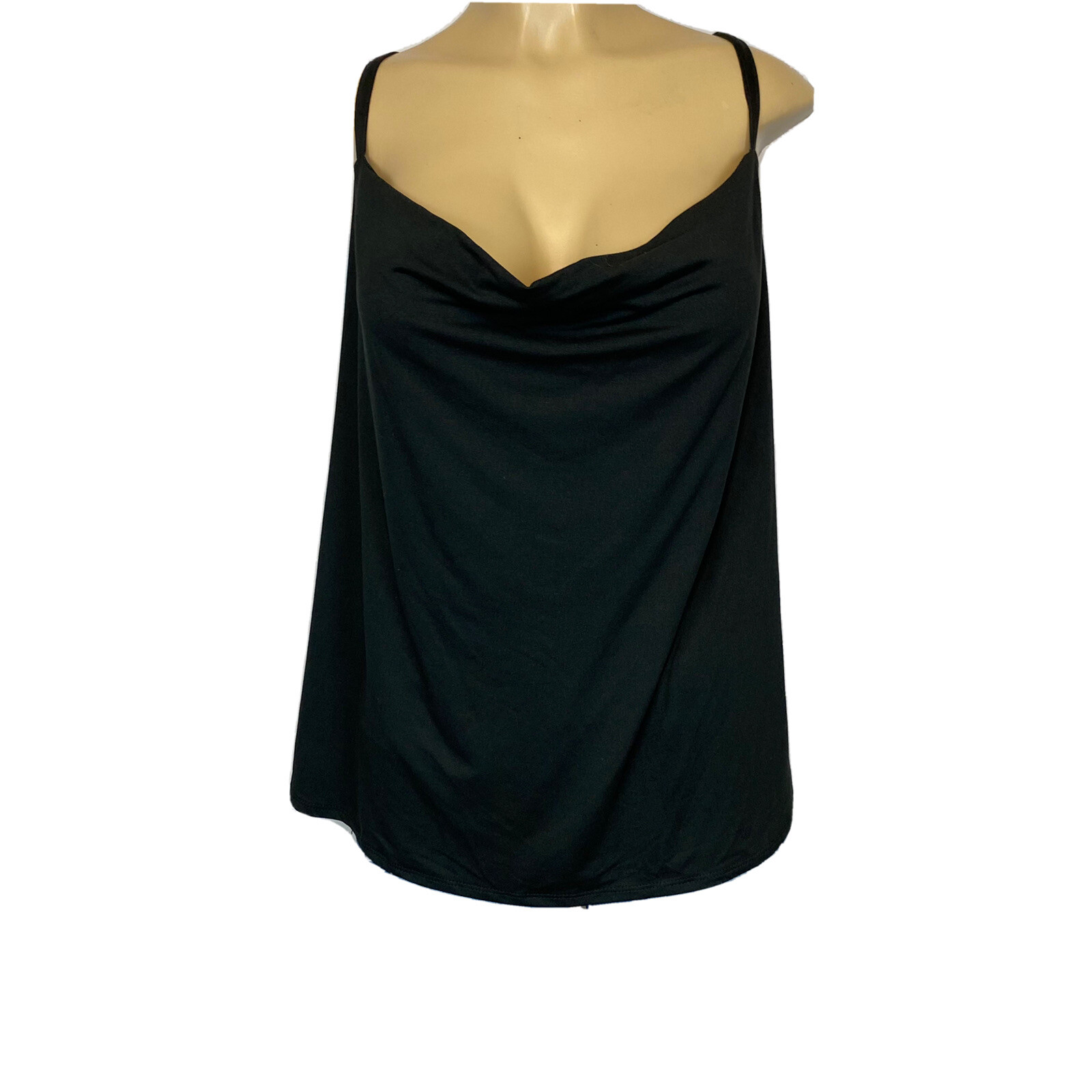 Nine Brittan Black Stretch Adjustable Straps Tank Top Women Plus Size 1X Casual