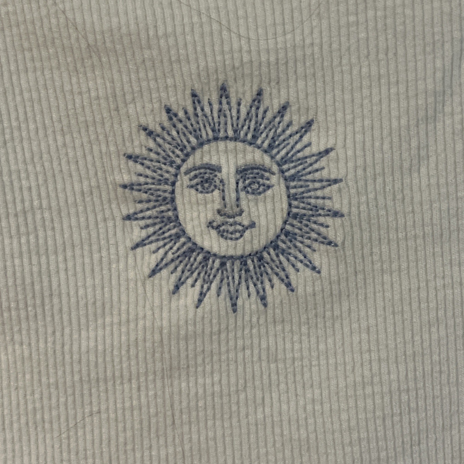 Hollister White Tank Top With Side Ties And A Blue Sun Detail Size Medium