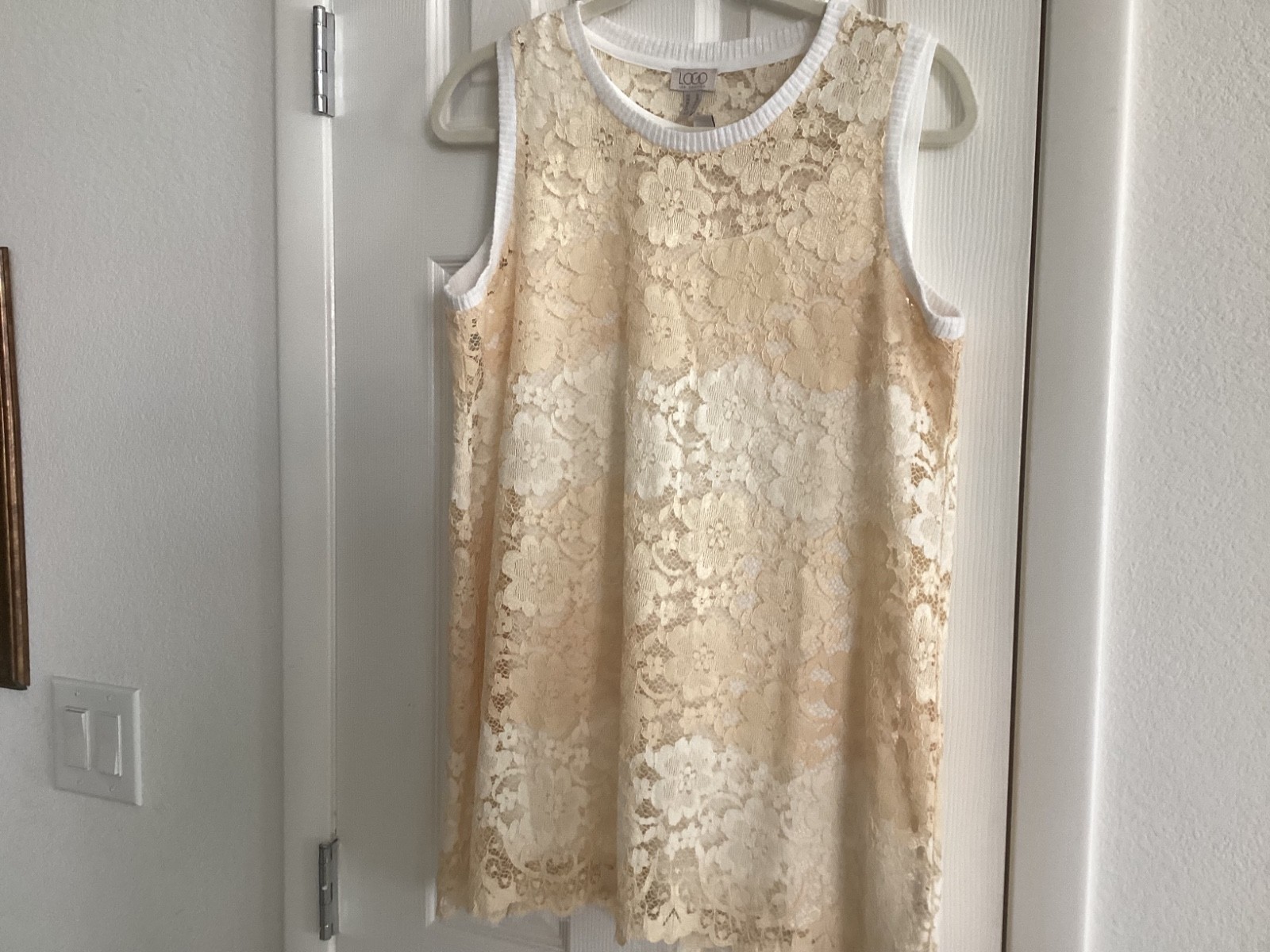 LOGO Layers by Lori Goldstein Lace Tank/Tunic sz 12 nwot