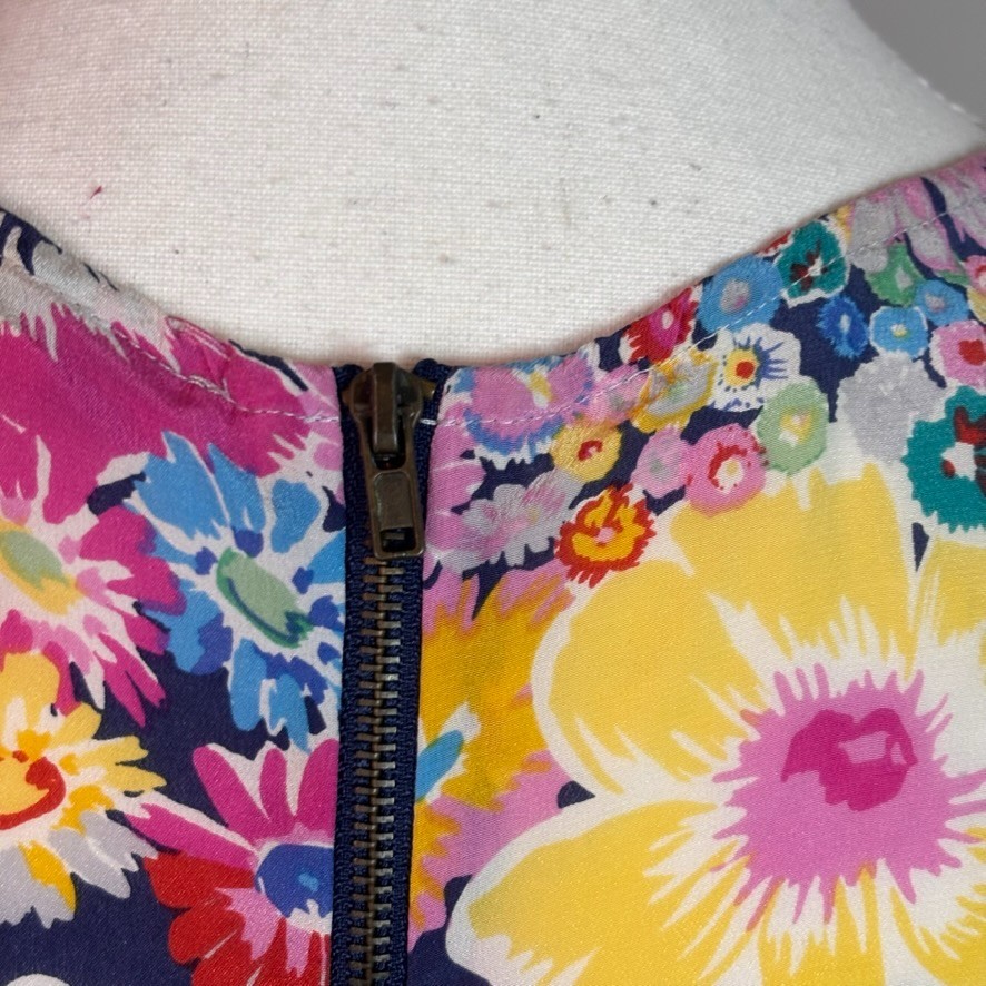 twentyone Womens 100% Silk Multicolor Floral Sleeveless Back Zip Blouse sz Large