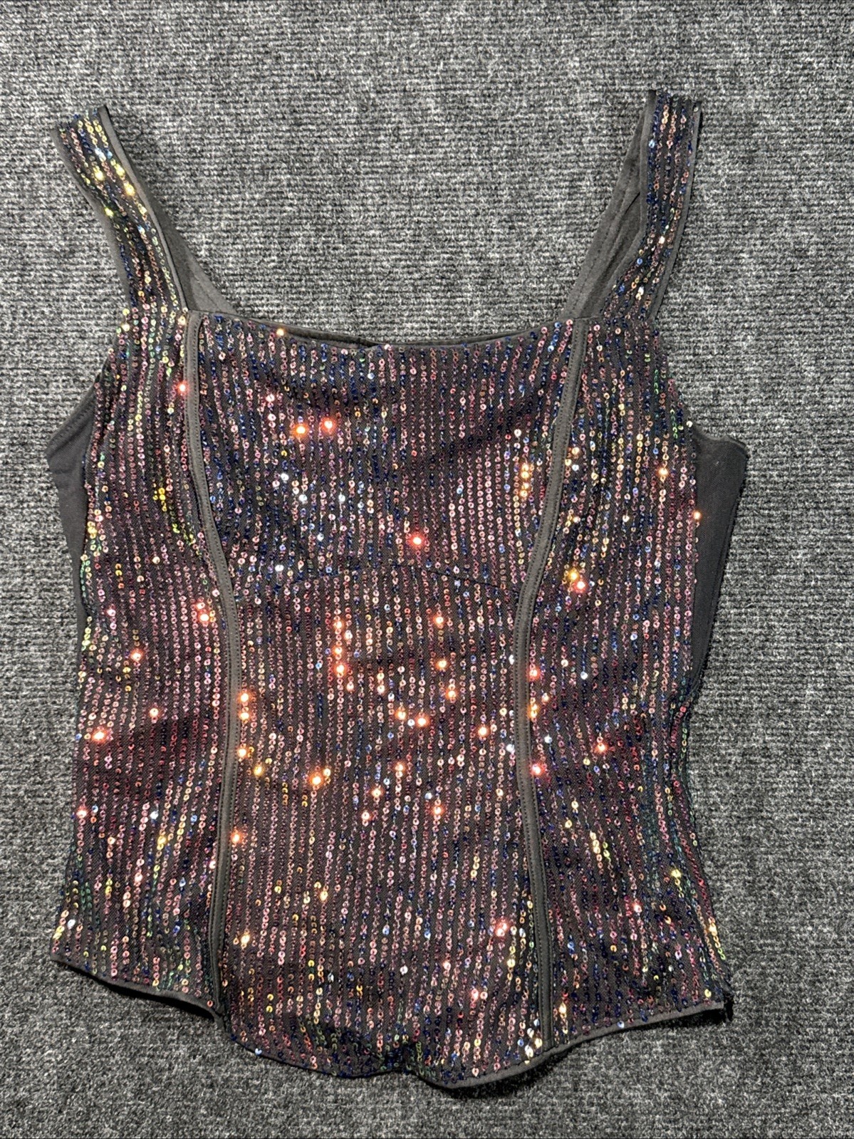 Grace Karin Womens Small Strappy Sequin Tank Top Dressy Party Cocktail Sexy NEW