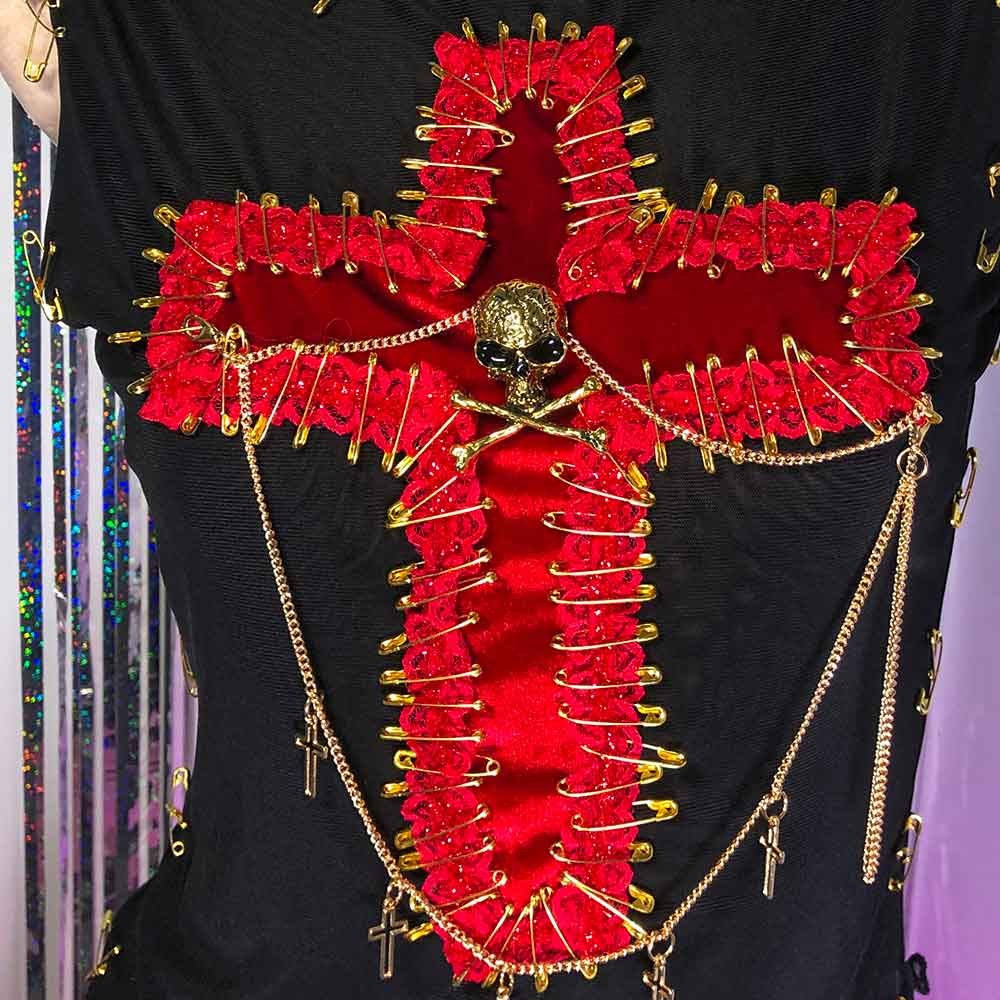 Goth Tops Punk Mini Rock Clothes Grunge Gothic Tank Emo Clothing Y2K Chic D3