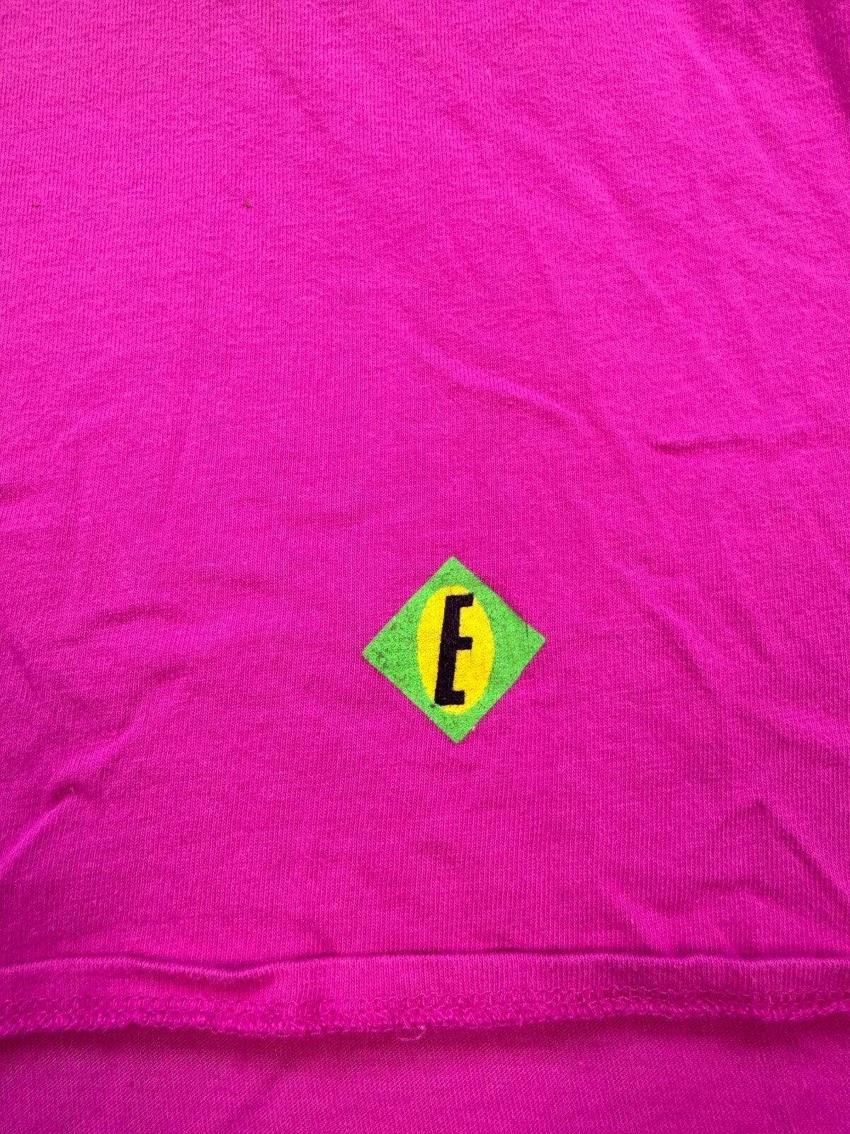 Vtg Espirt Top Women Medium Fuchsia Pink Hi Low Short Sleeve Crewneck Shirt Y2K