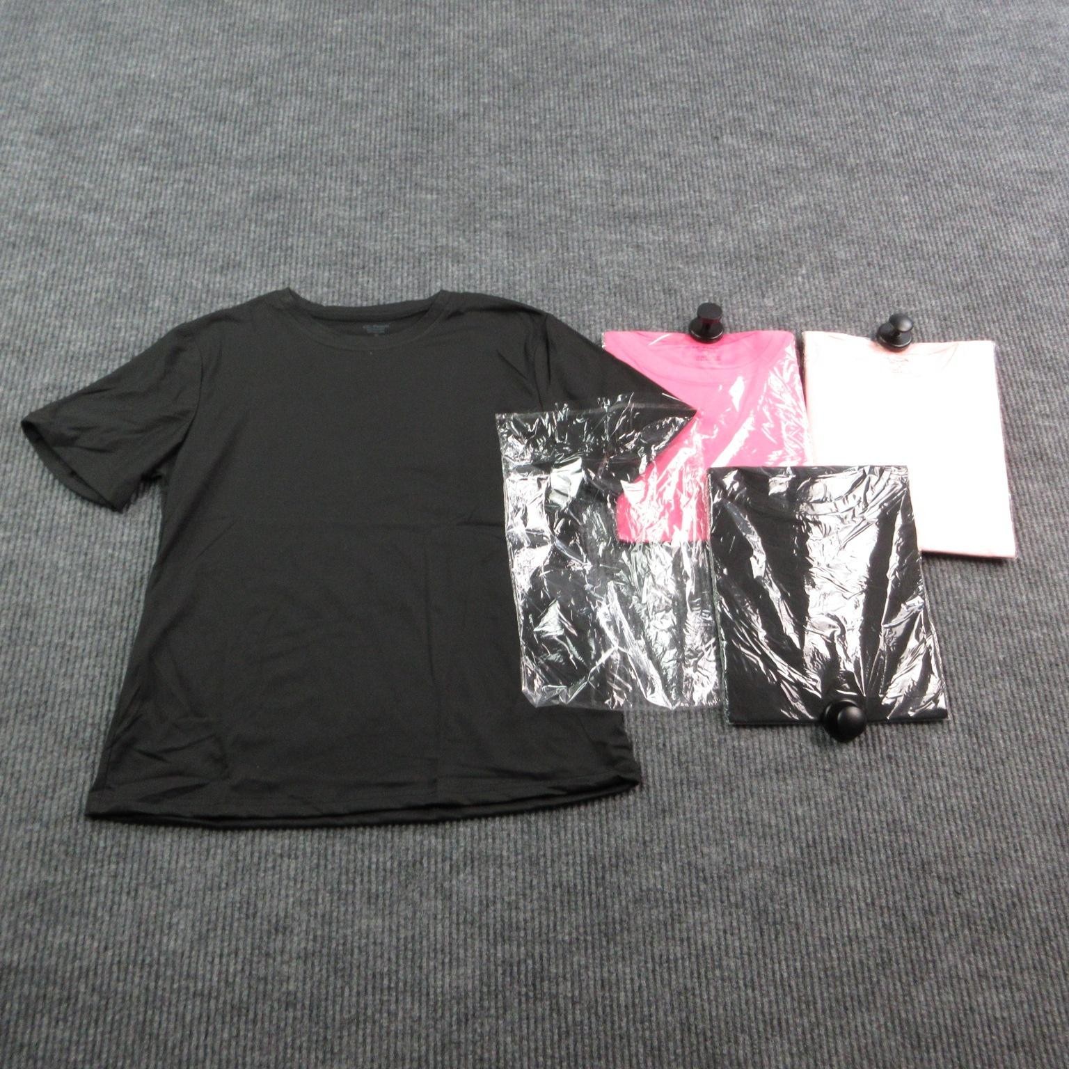 CC-Peach Shirt Womens M Multicolor Tagless Stretch Jersey 4 Pack Basic Tee NWOT