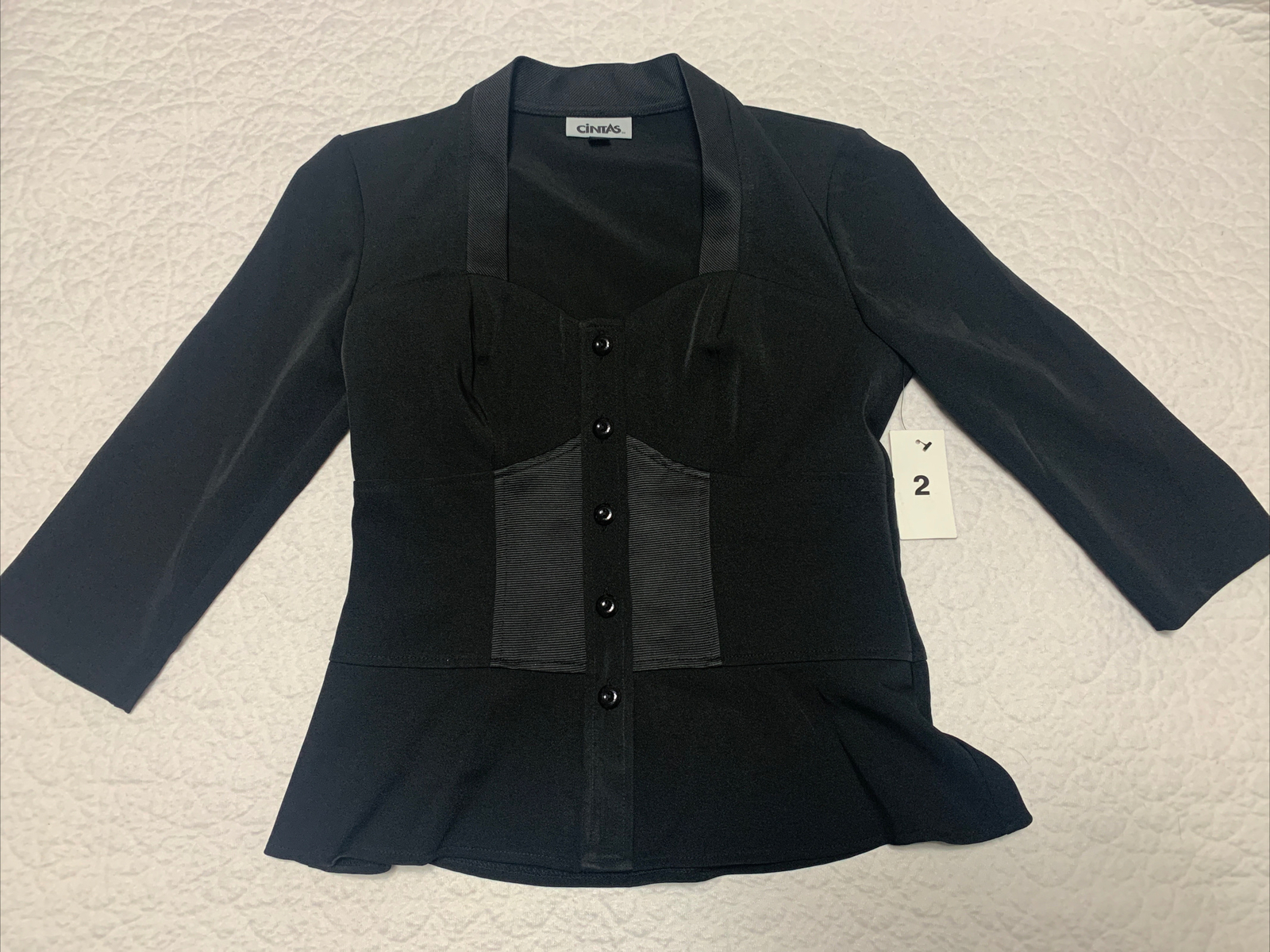 Cintas Black Button Top Formal Jacket Women’s Size 2