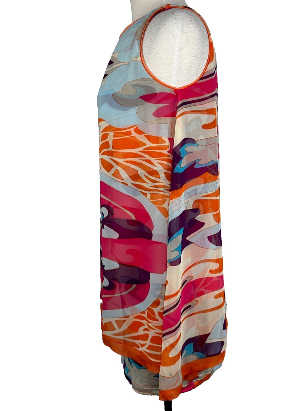 NWT Analili Bright Women’s S Multilayered Silk/Polyester Pattern Multicolor Top