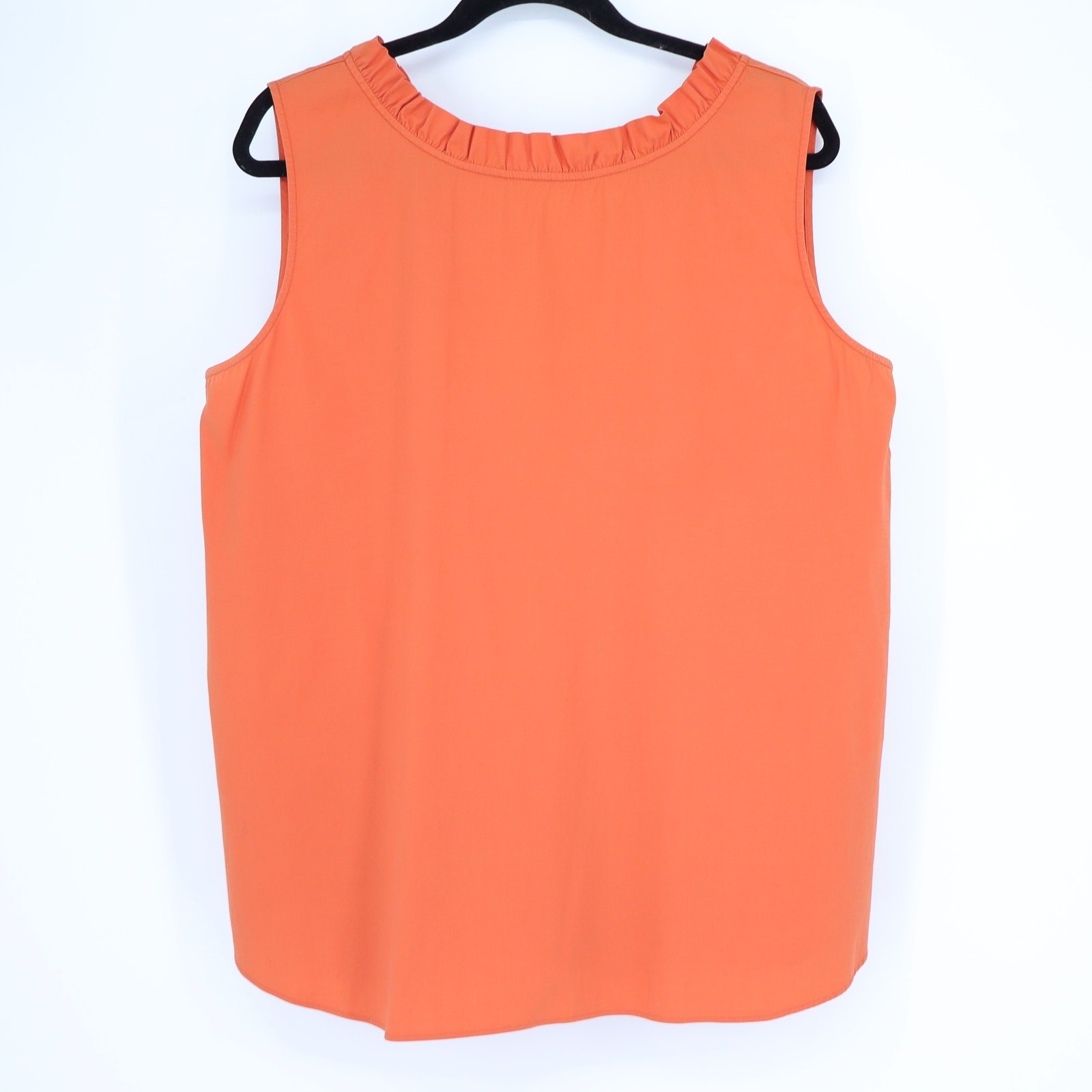 LAFAYETTE 148 Convertible Sleeveless Blouse Orange Ruffled V Neck Women’s L