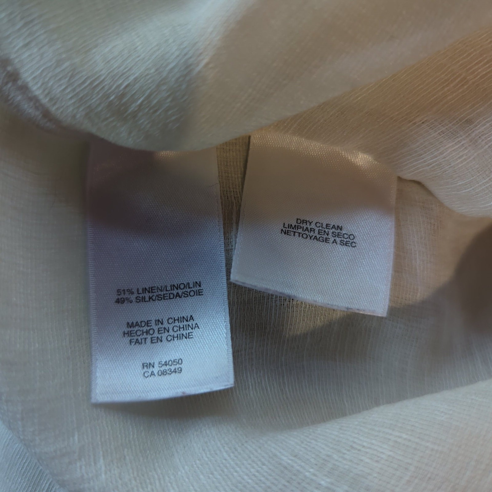 Jones New York Linen Silk Button Front Blouse