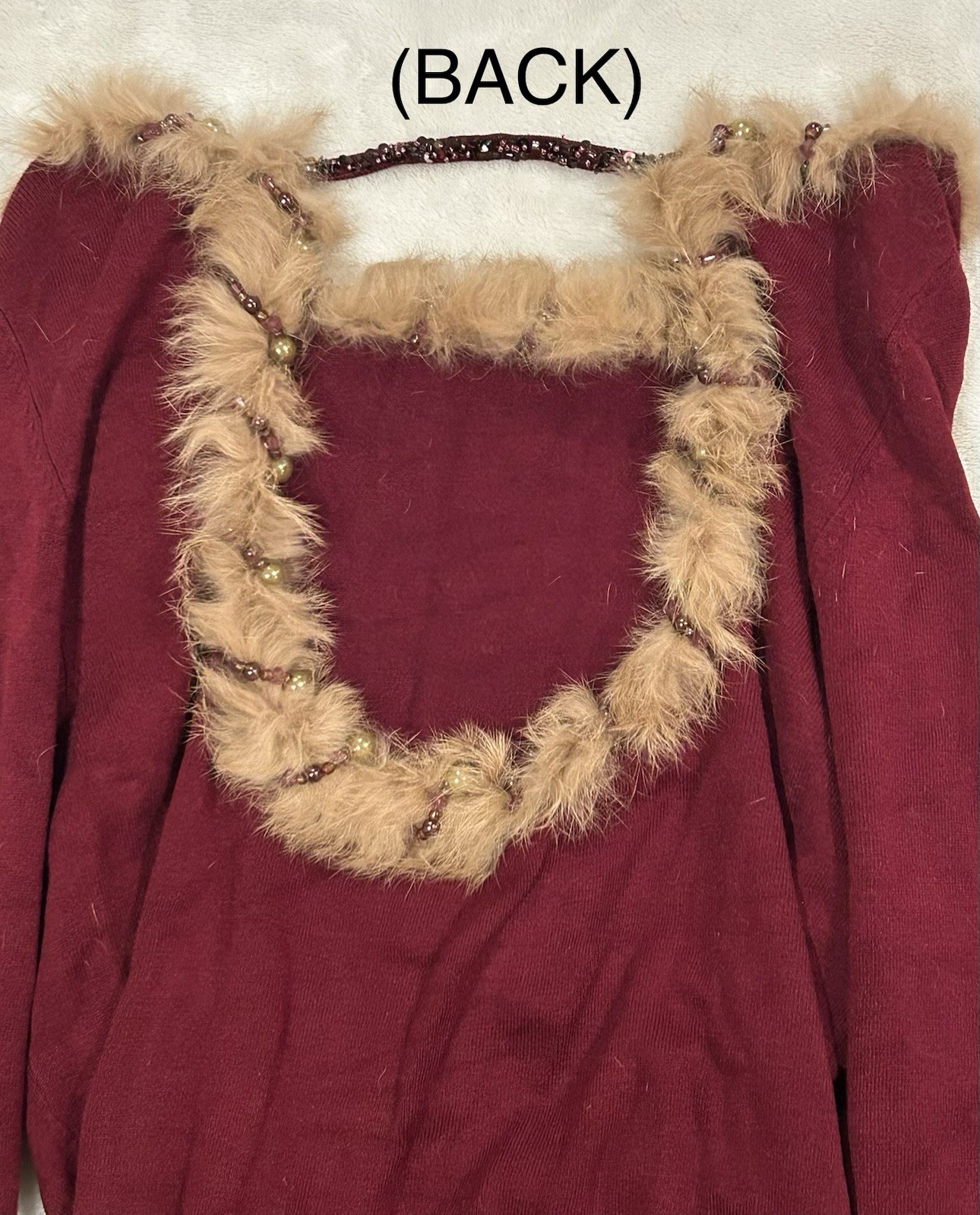 RADZOLI by Fully Fashion Women’s Burgundy Embellished Sweater – Size L – NWT