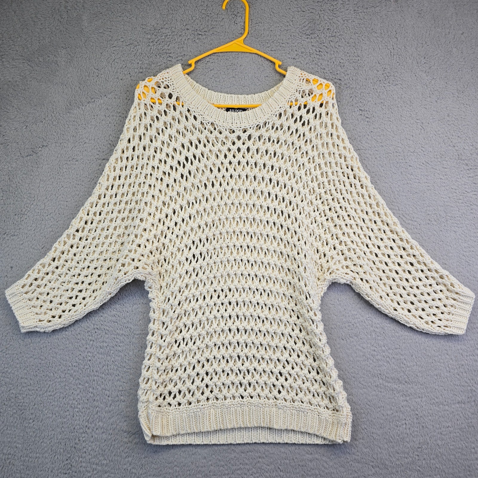 Tildon Crochet Top Womens M Knit Pullover Coastal Grandma Resort Beachy Festival