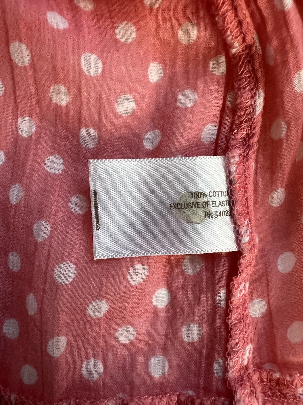 Old Navy Women’s SMALL Polka Dot Top Pink Sleeveless Semi Sheer Babydoll