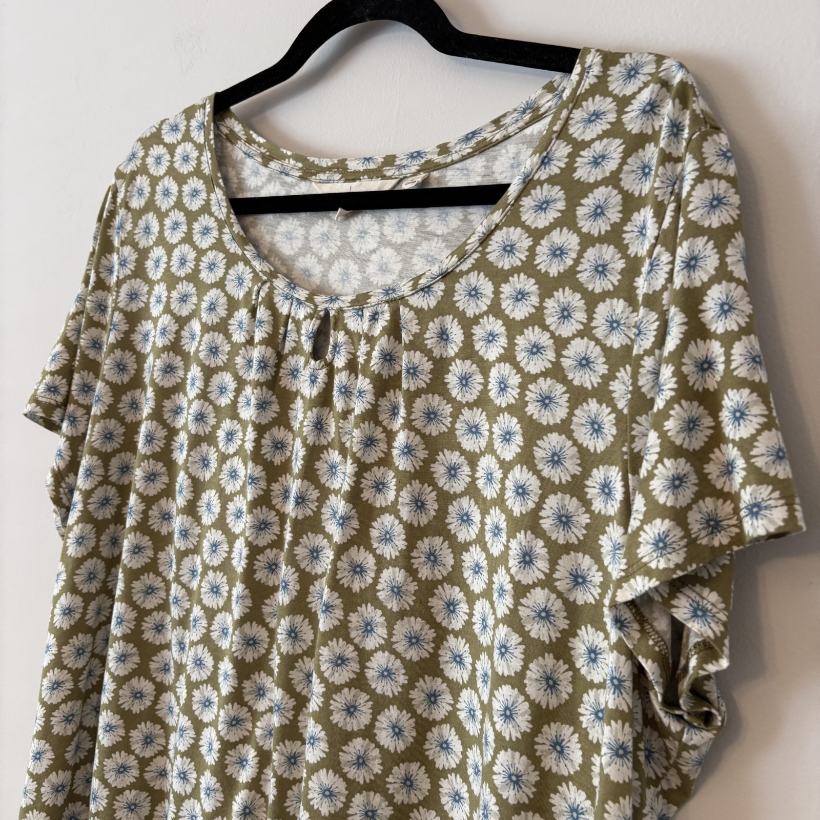Seasalt Cornwall Bamboo Cotton Blend Floral Appletree Top Size 22 Boho Cottage