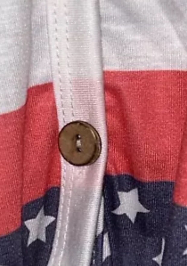 For G And PL Shirt Stars & Stripes Red Blue White July Patriot Top Short Sleeves