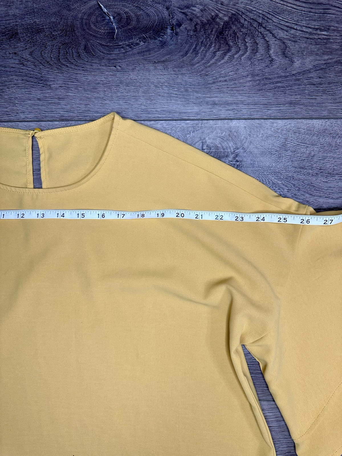 Luvamia Yellow Crewneck Blouse Bell Sleeve Ruffles Womens Shirt Size XL