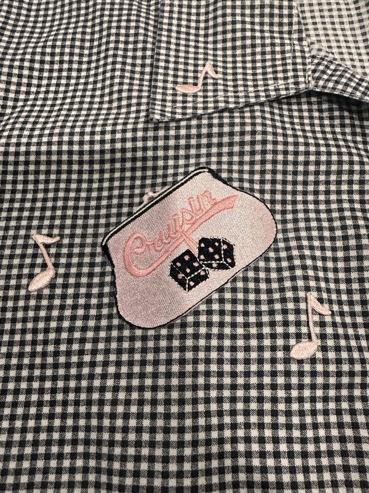 Las Olas Womens XL Black White Gingham Shirt. 50’s, Sock Hop,Retro, poodle
