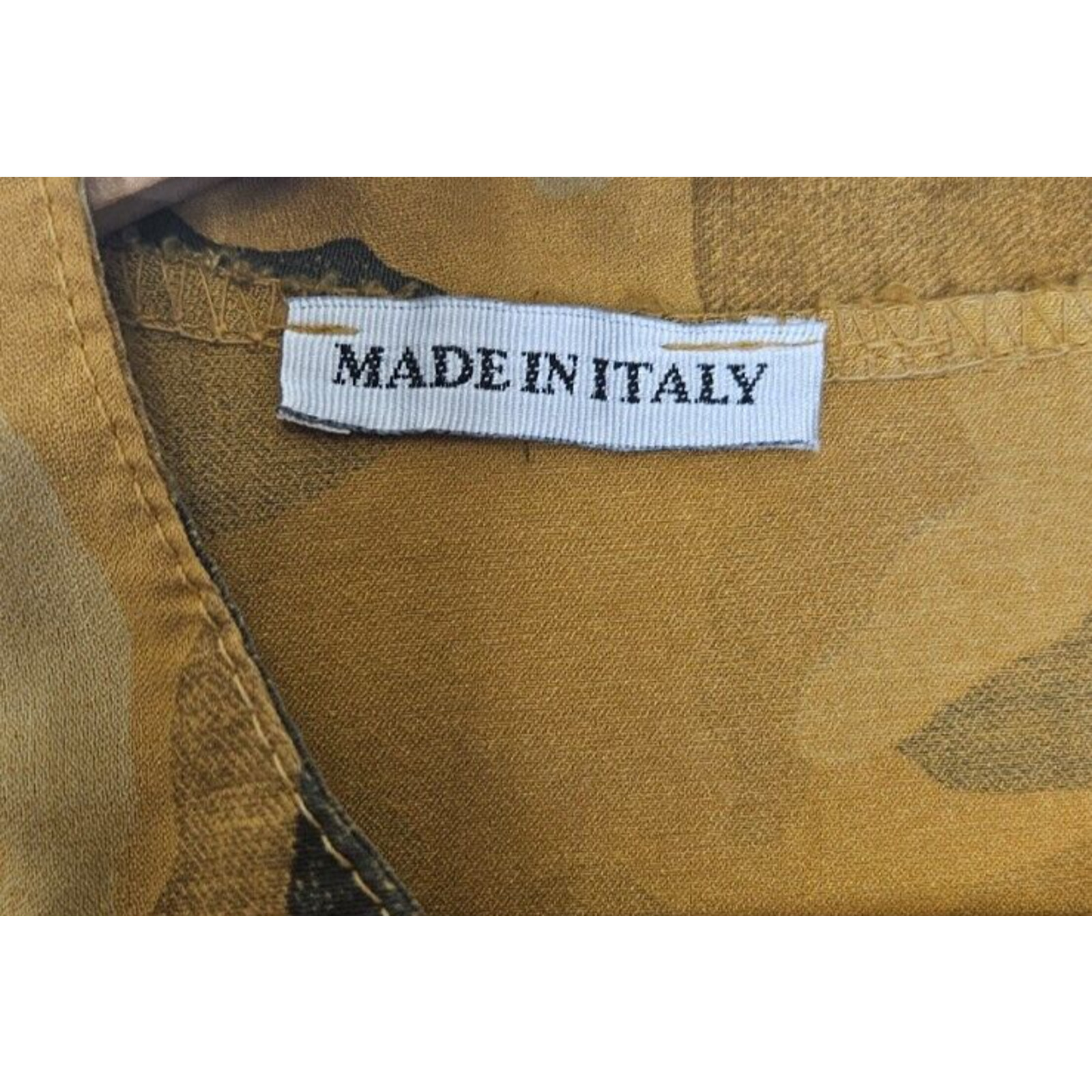 Made in Italy Jacket Womens XL Mustard Yellow Camo Print Cargo Button Up Shirt