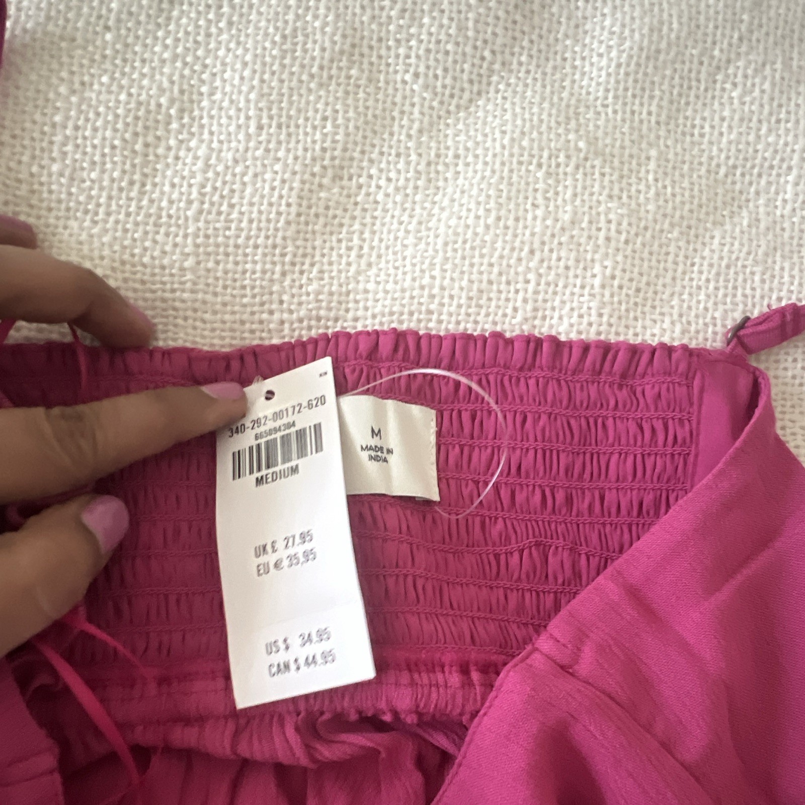 Hollister Women’s Pink Floral Lace Smocked Sweetheart Cami Tank Top, M