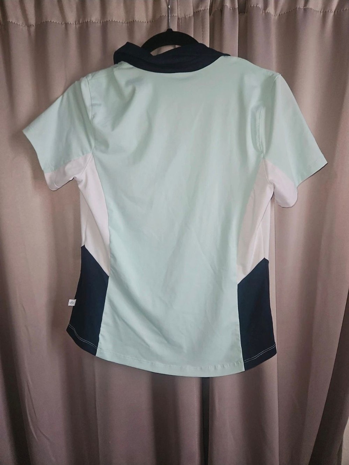 Lady Hagen Mint, Navy & White V‑Neck Sport Golfing Polo