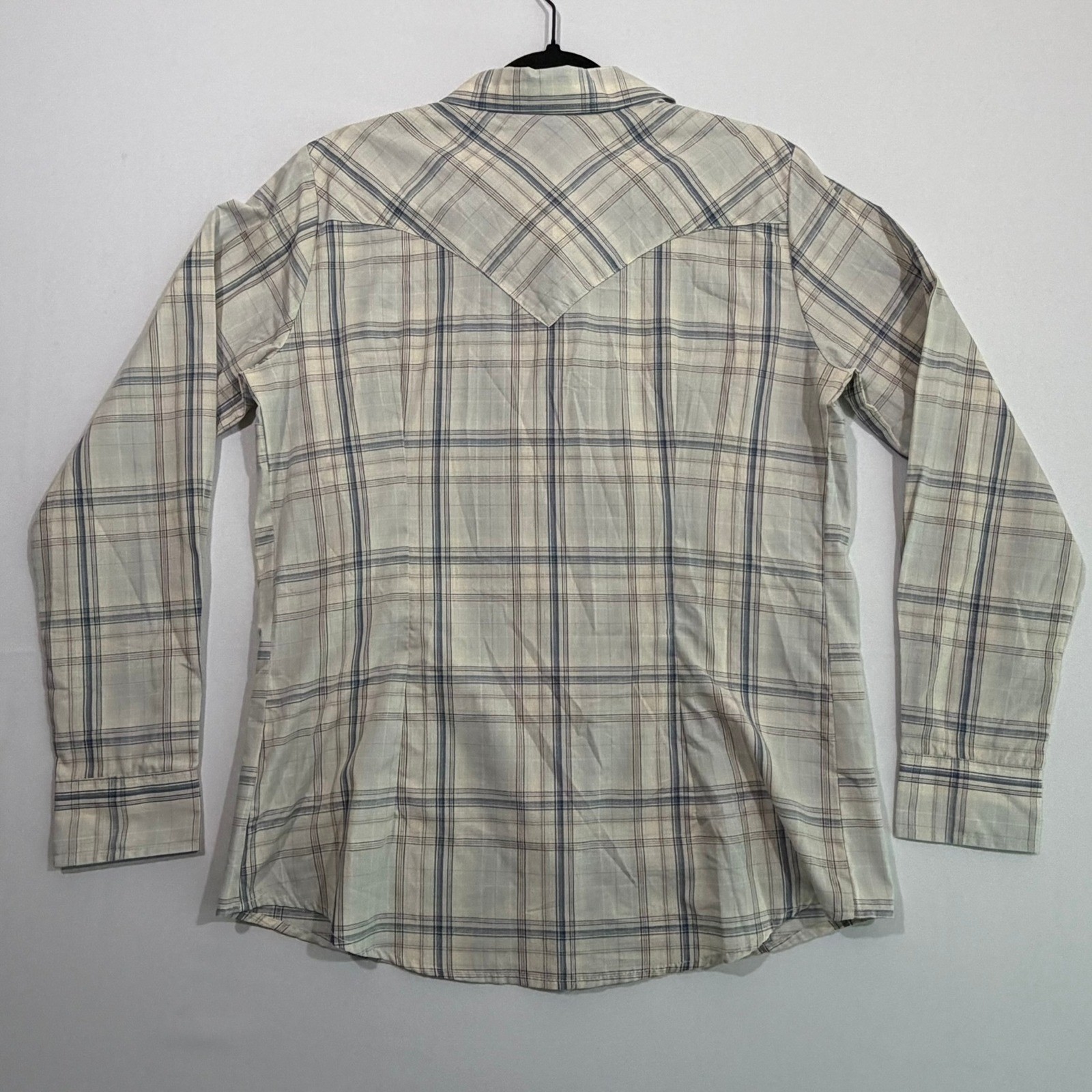 Wrangler Retro Shirt Womens M Gray Plaid Pearl Snap NWT Cowgirl Western Rodeo