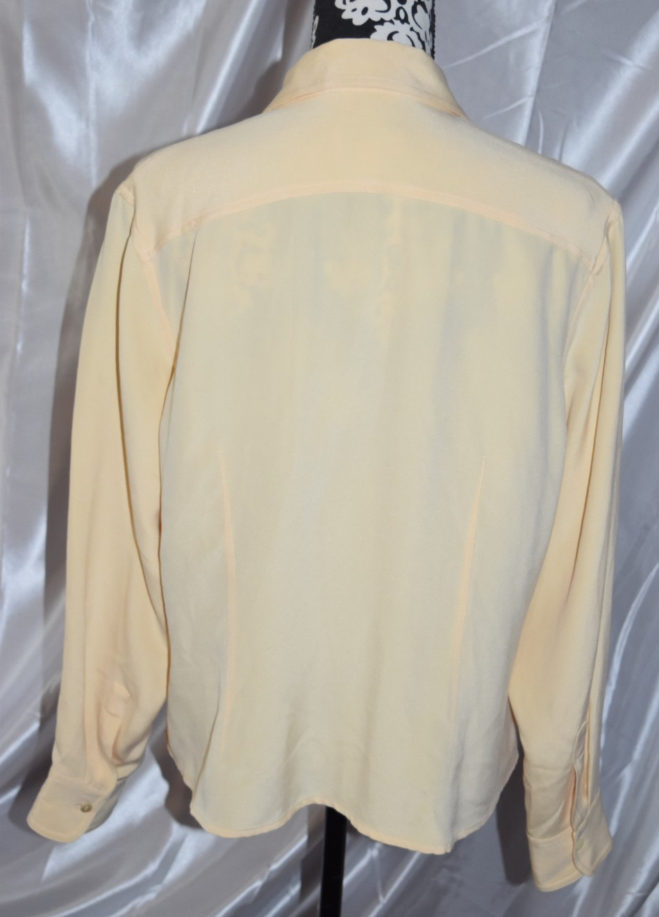 TALBOTS Petites Womens Top Shirt 100% PURE SILK Butter Yellow Blouse 16 XL