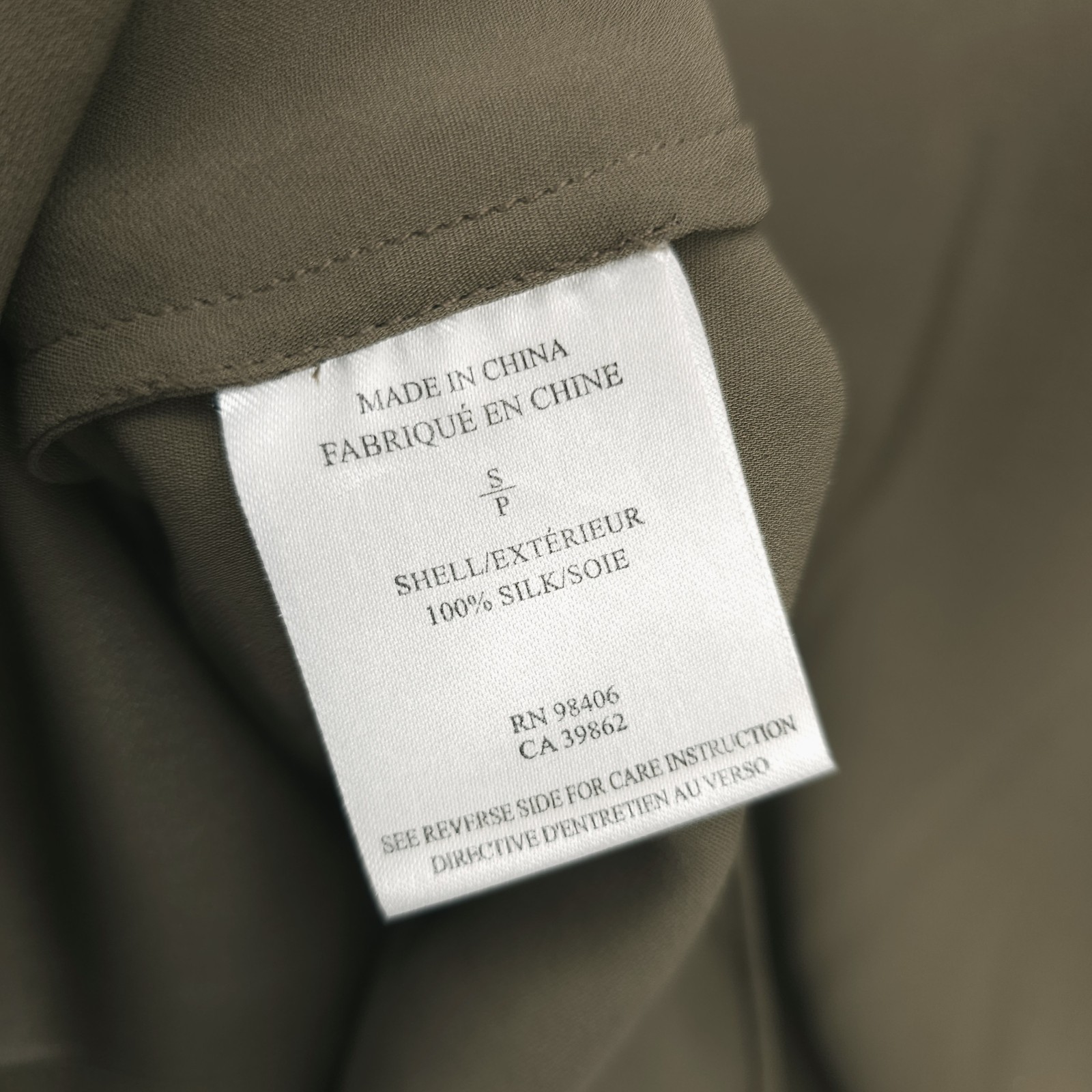 THEORY 100% Silk Blouse Hidden Button Layered Elegant Career Size SMALL