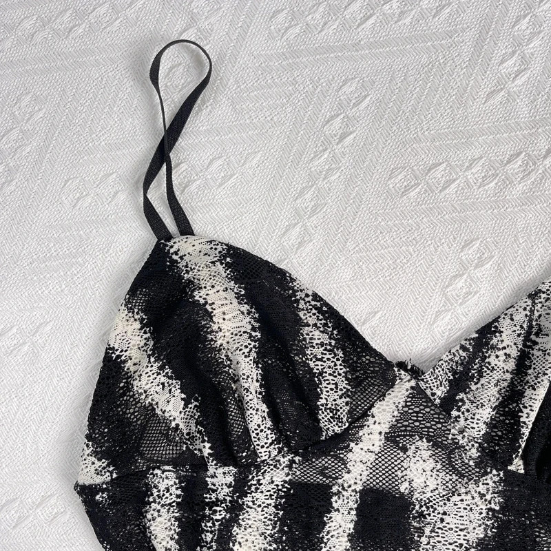 Zebra print mesh cami tank top grunge y2k edgy vibe S