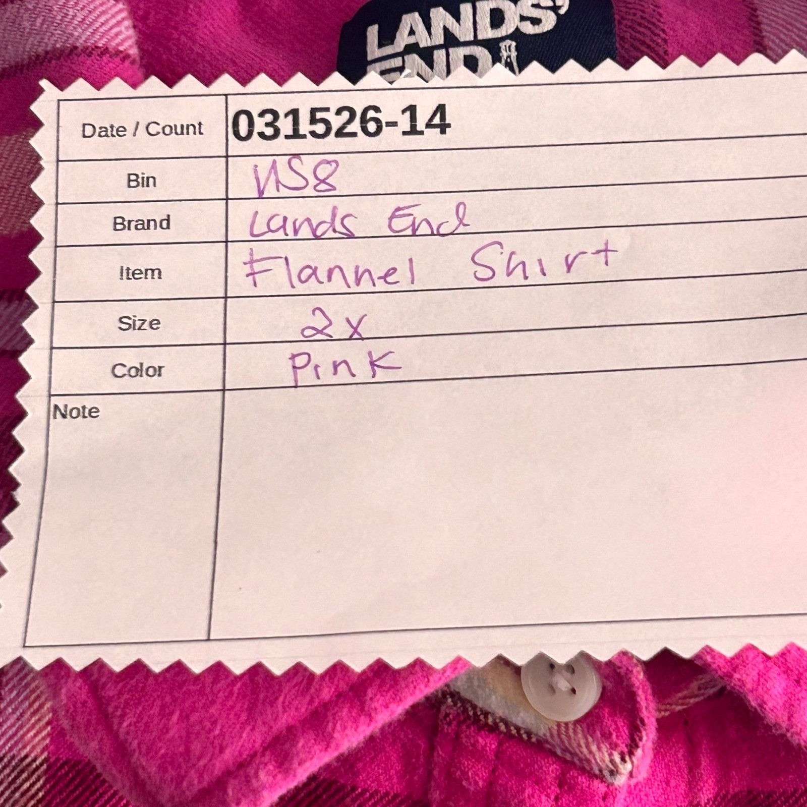 Lands End Womens Flannel Shirt 2x Warm Cozy Comfy Fall Spring Adventure Hiking
