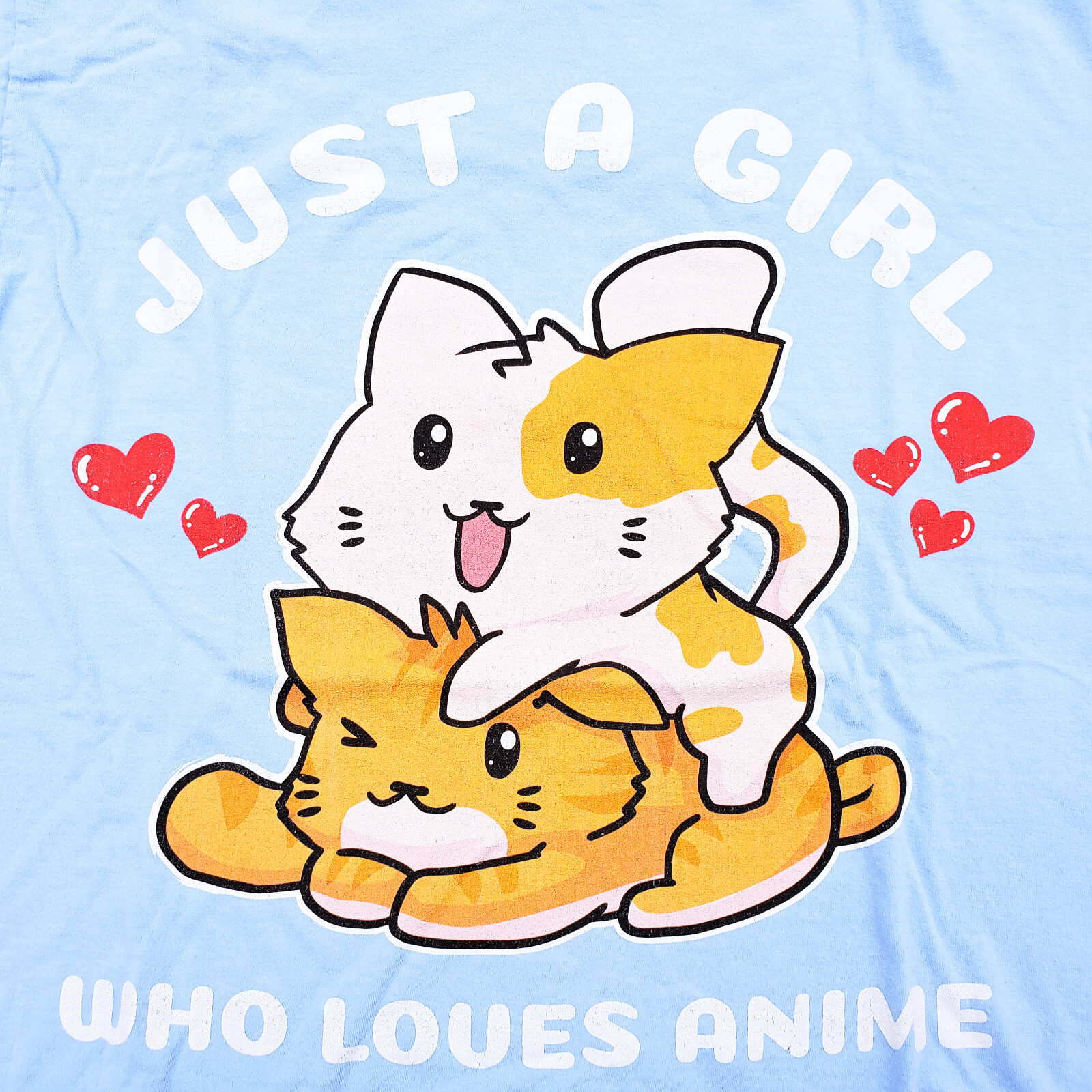 Just a Girl Who Loves Anime TShirt Blue Size Large Port & Company Tee