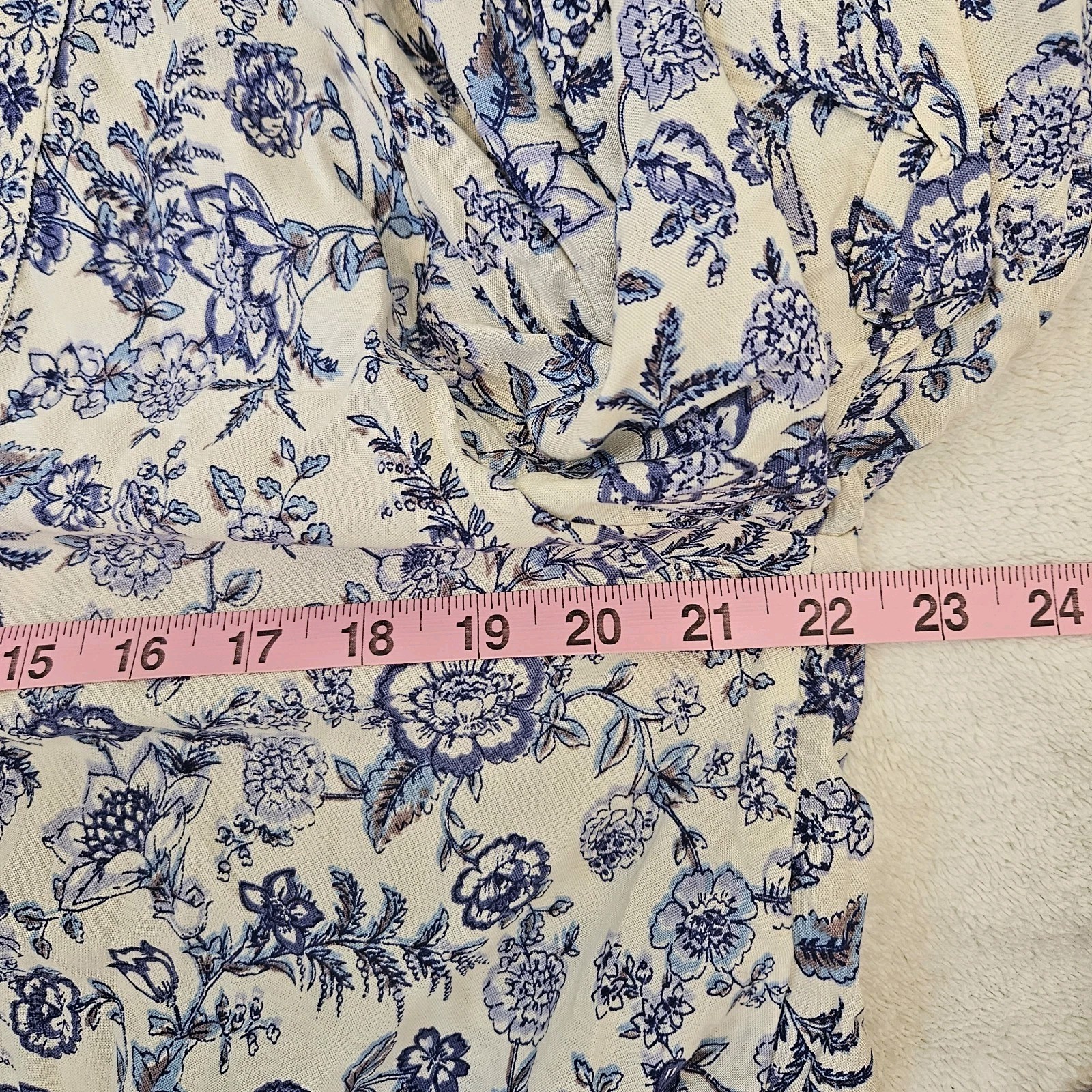 Kimono Shirt Womens Medium Blue Tie Front Floral Tunic Fairy Boho Festival