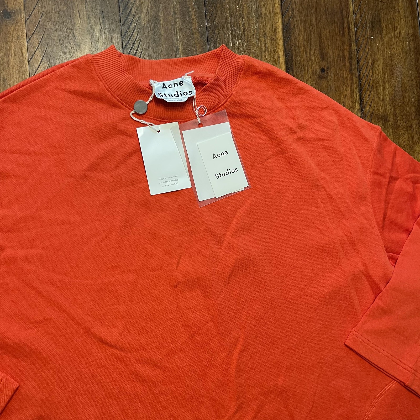 Acne Studios Sweatshirt Womens Medium Orange Leyla U FL SS17 Oversized Tunic