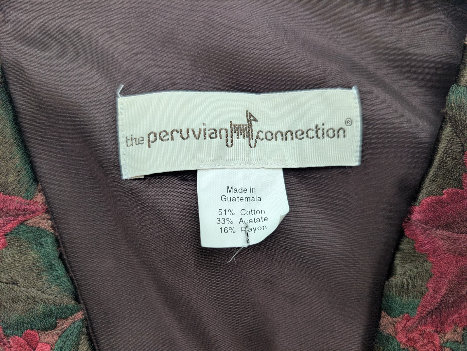 The Peruvian Connection Women’s Vest Size S Floral Woven Classic