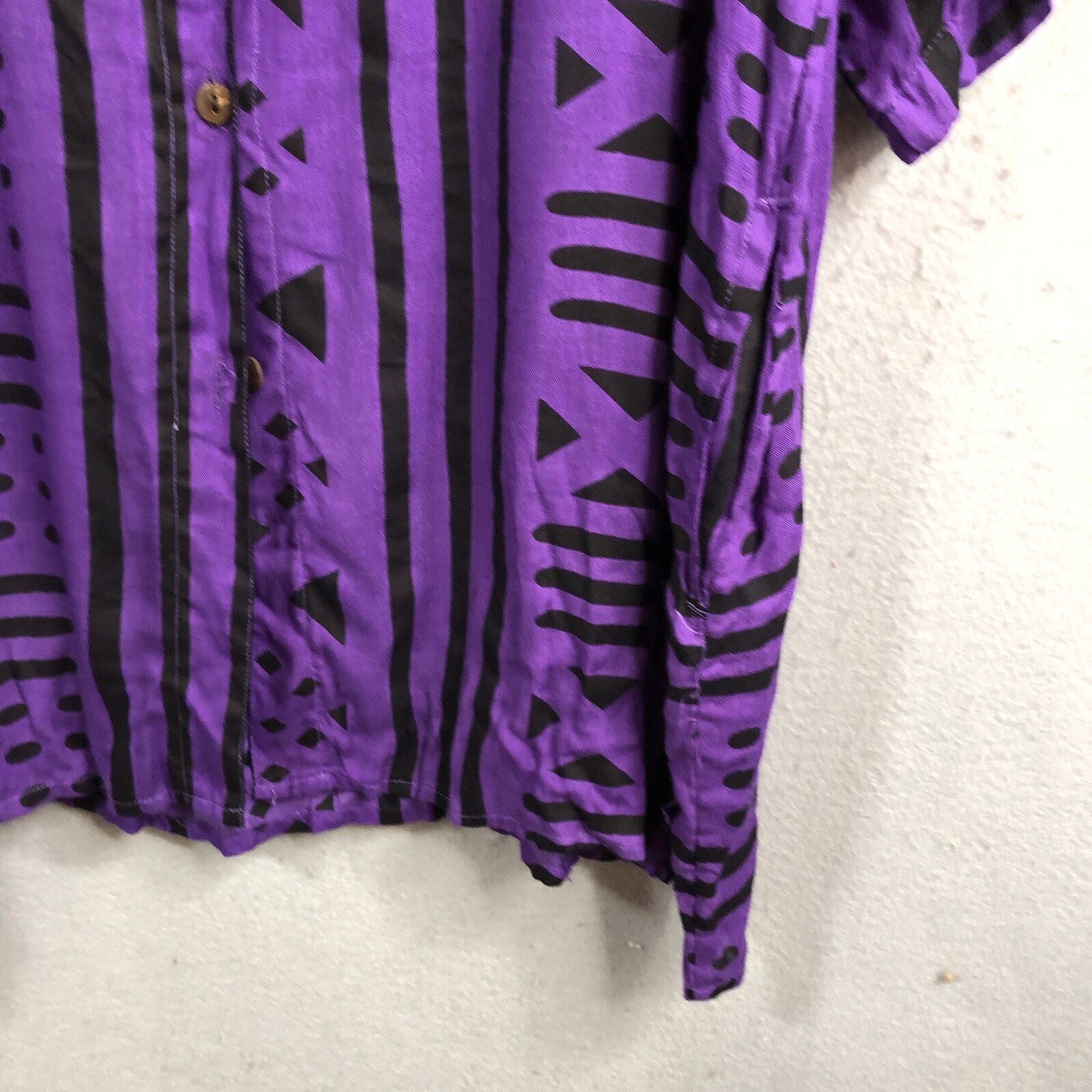 Ethnic Top Women One Size Purple Black Art To Wear Primitive Artsy NEW