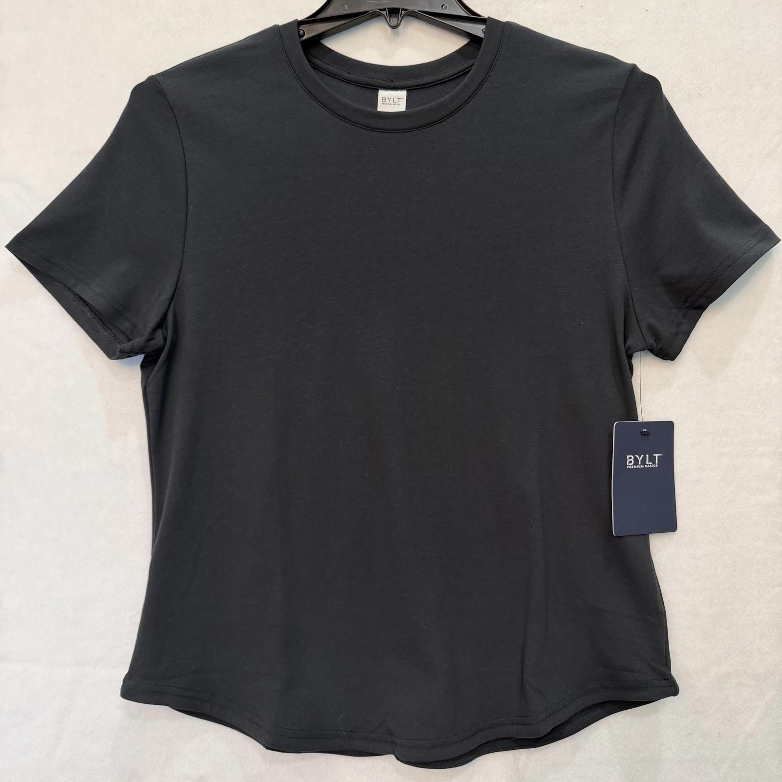 BYLT Premium Basics Drift Short Sleeve Shirt Women’s XL Black T-Shirt Drop Hem