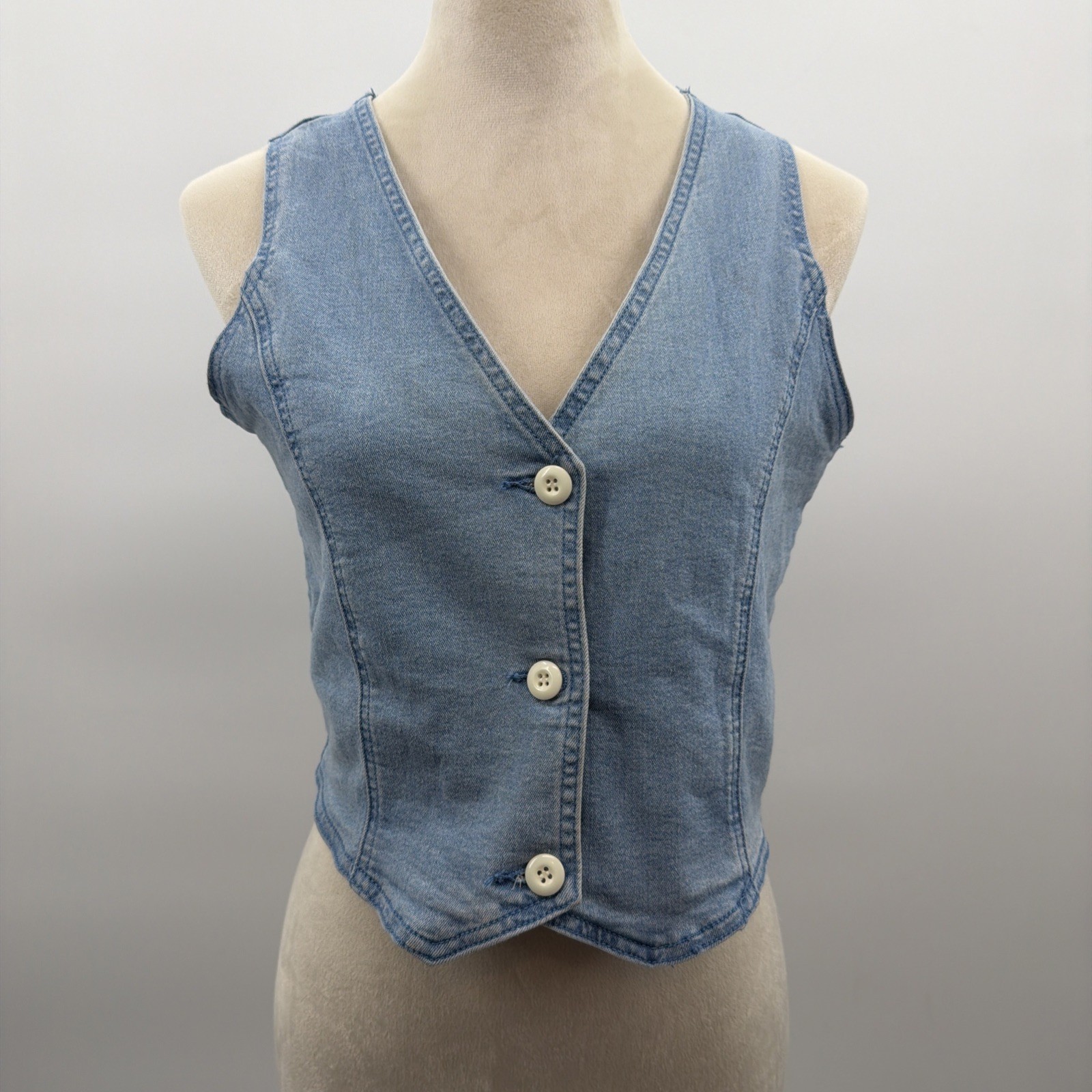 Luvamia Denim Vest Sleeveless Women’s Casual Western Summer Concert Buttons S