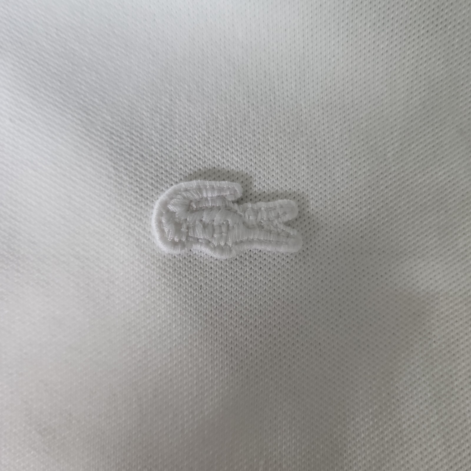 Lacoste Mini Pique Polo Shirt Women Size 40 White Logo Stretch Golf Elbow Sleeve