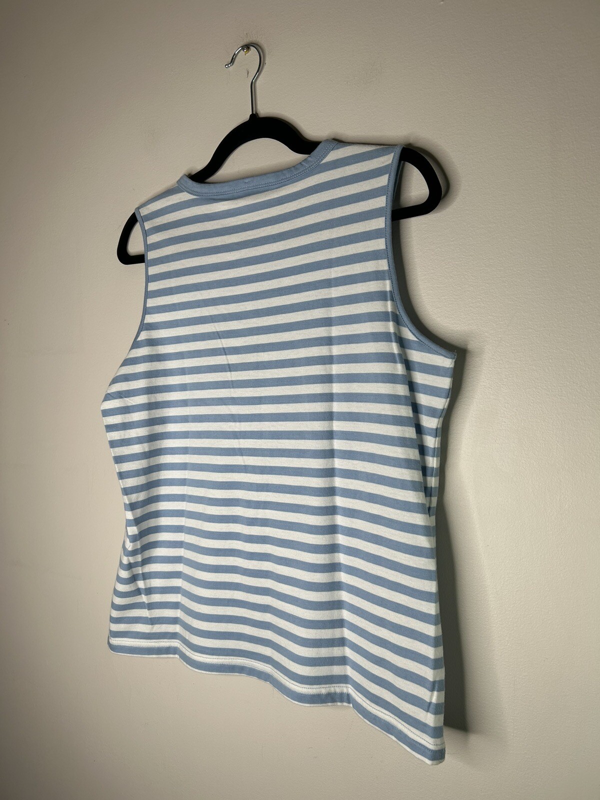 First Issue Liz Claiborne Blue White Striped Cherry Tank Top Y2K Size Medium NWT