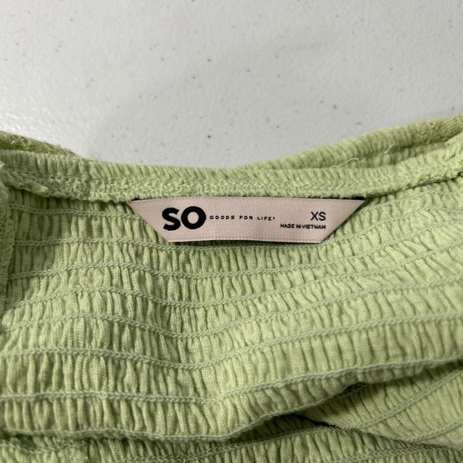 So Crop Top Womens Extra Small Green Cinched Ruffle Sleeves 90s Y2K