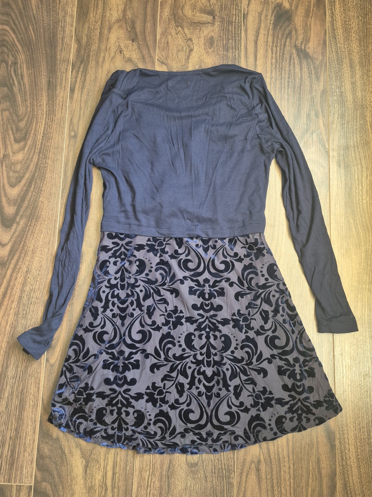 Joe Browns Blue Lace-Up Devore Tunic Top UK 8 New Without Tags Gothic