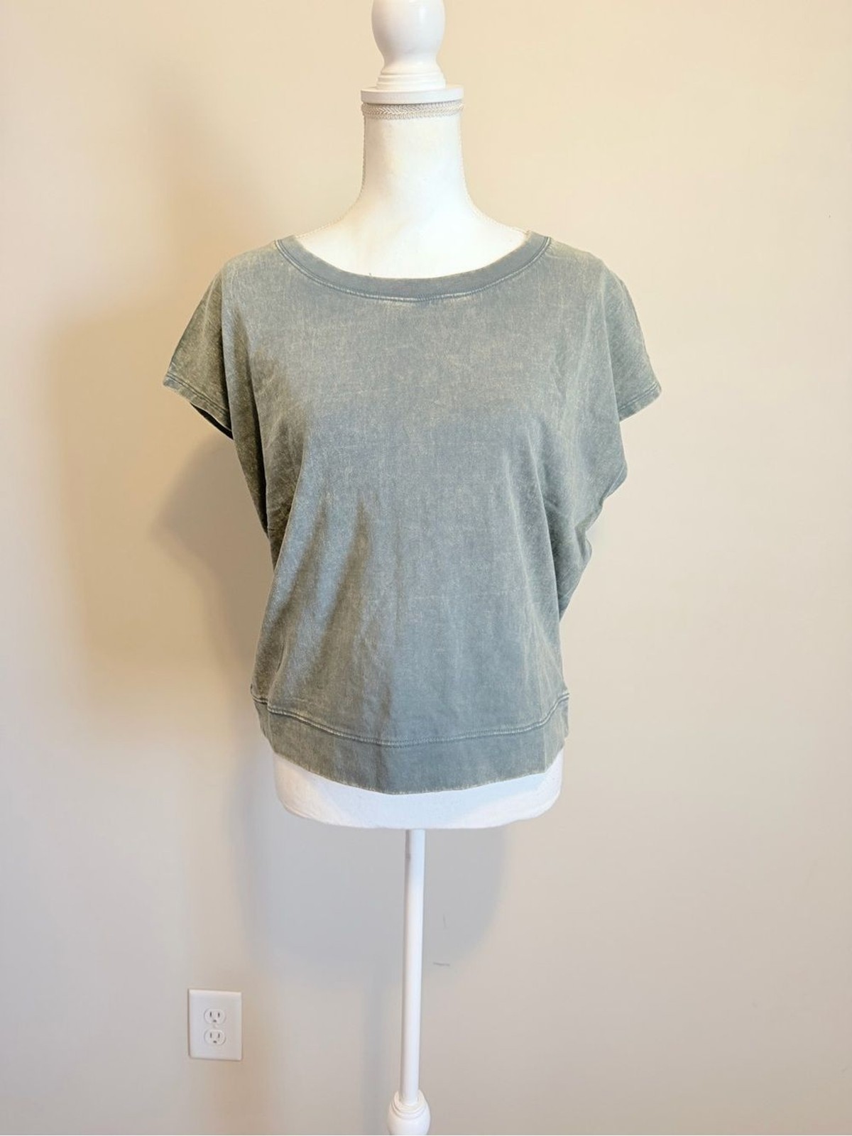 ZENANA PREMIUM COTTON WASHED SLEEVELESS TOP & SHORTS SET SIZE MEDIUM ASH JADE