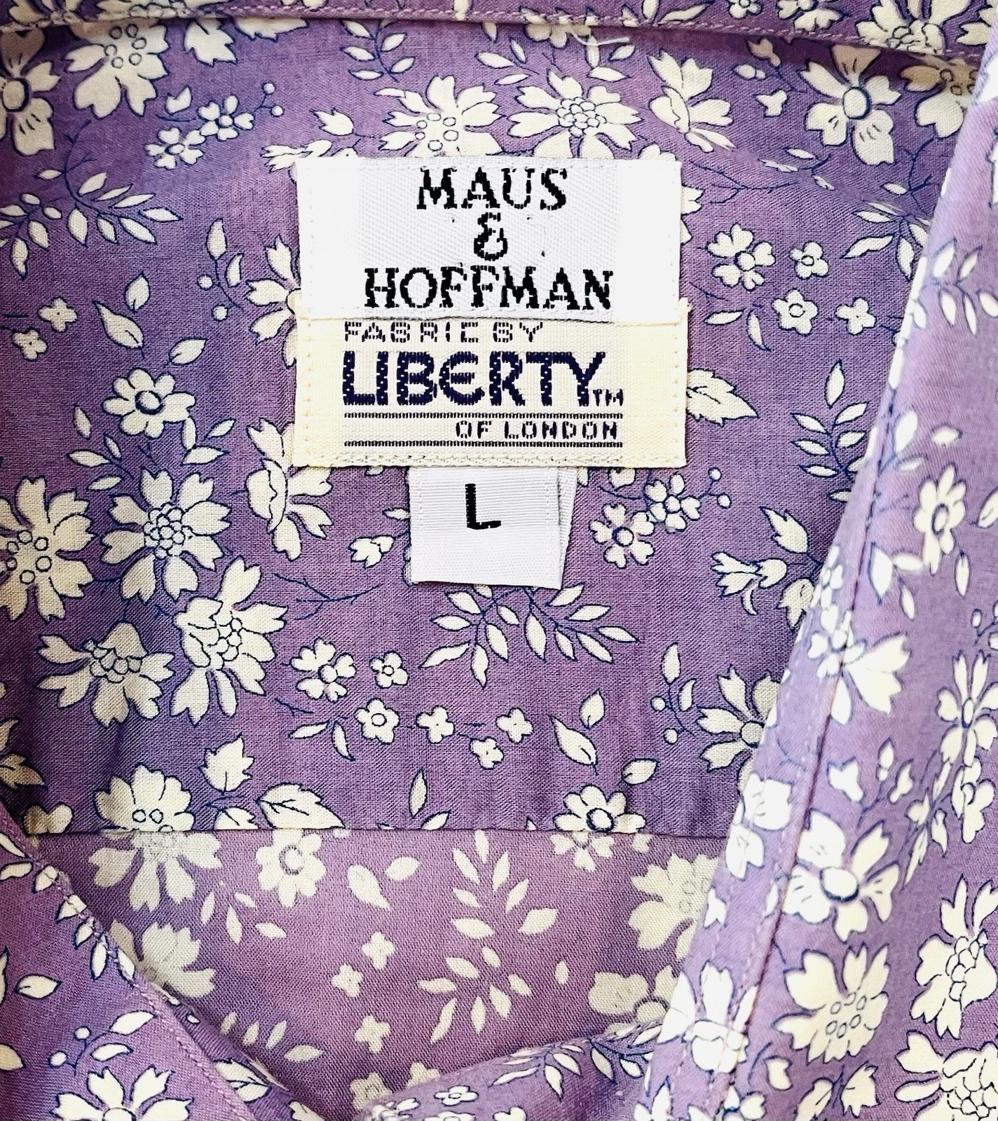 Maus & Hoffman Liberty Art Fabric Women Large Floral Cotton Button Shirt Blouse