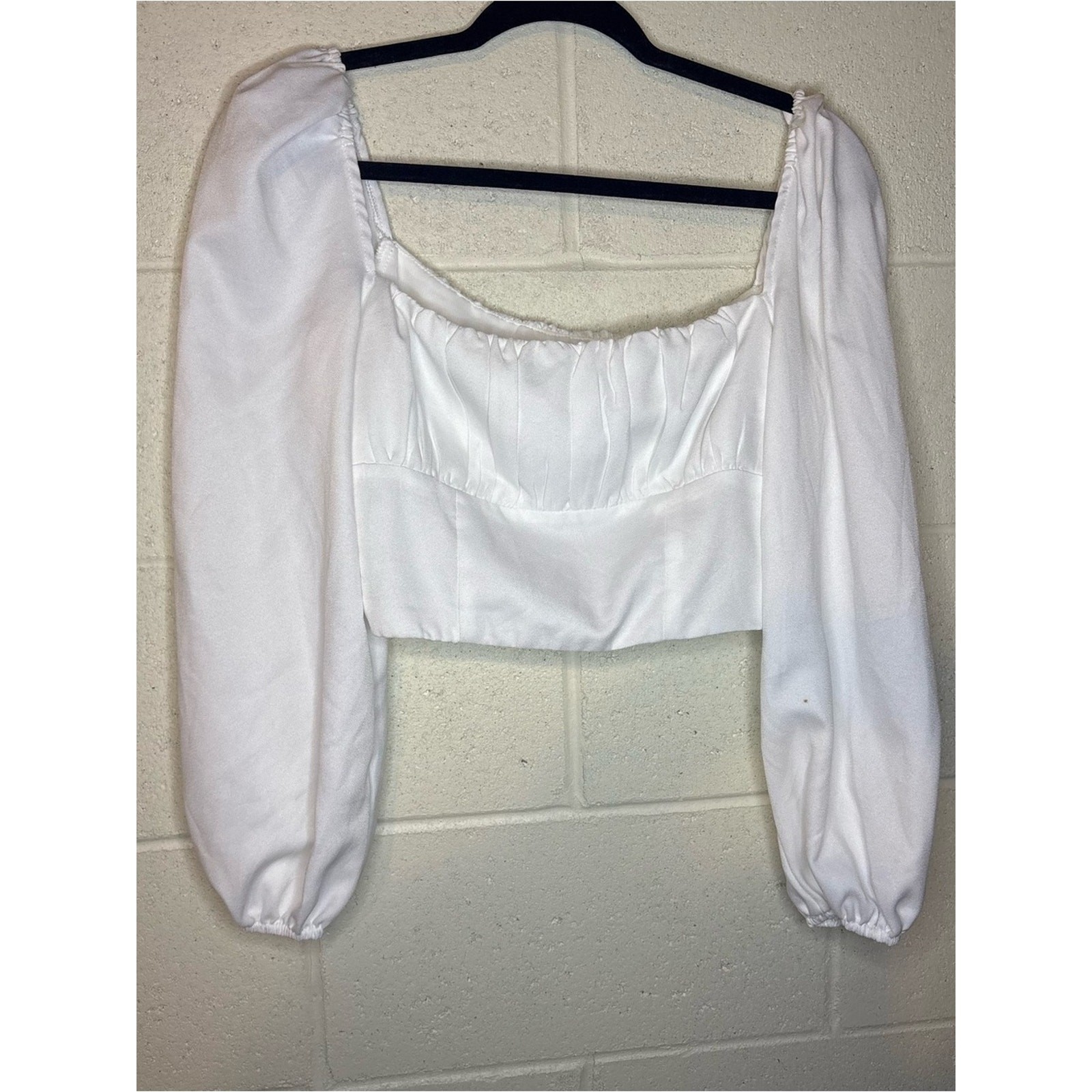 Princess Polly women’s size 4 white corset long sleeved cropped top