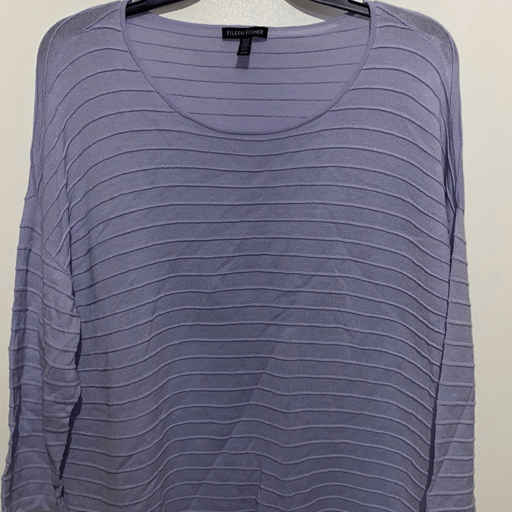 Eileen Fisher Women’s Periwinkle 3/4 Boxy Dropped Shoulder Top Size Medium